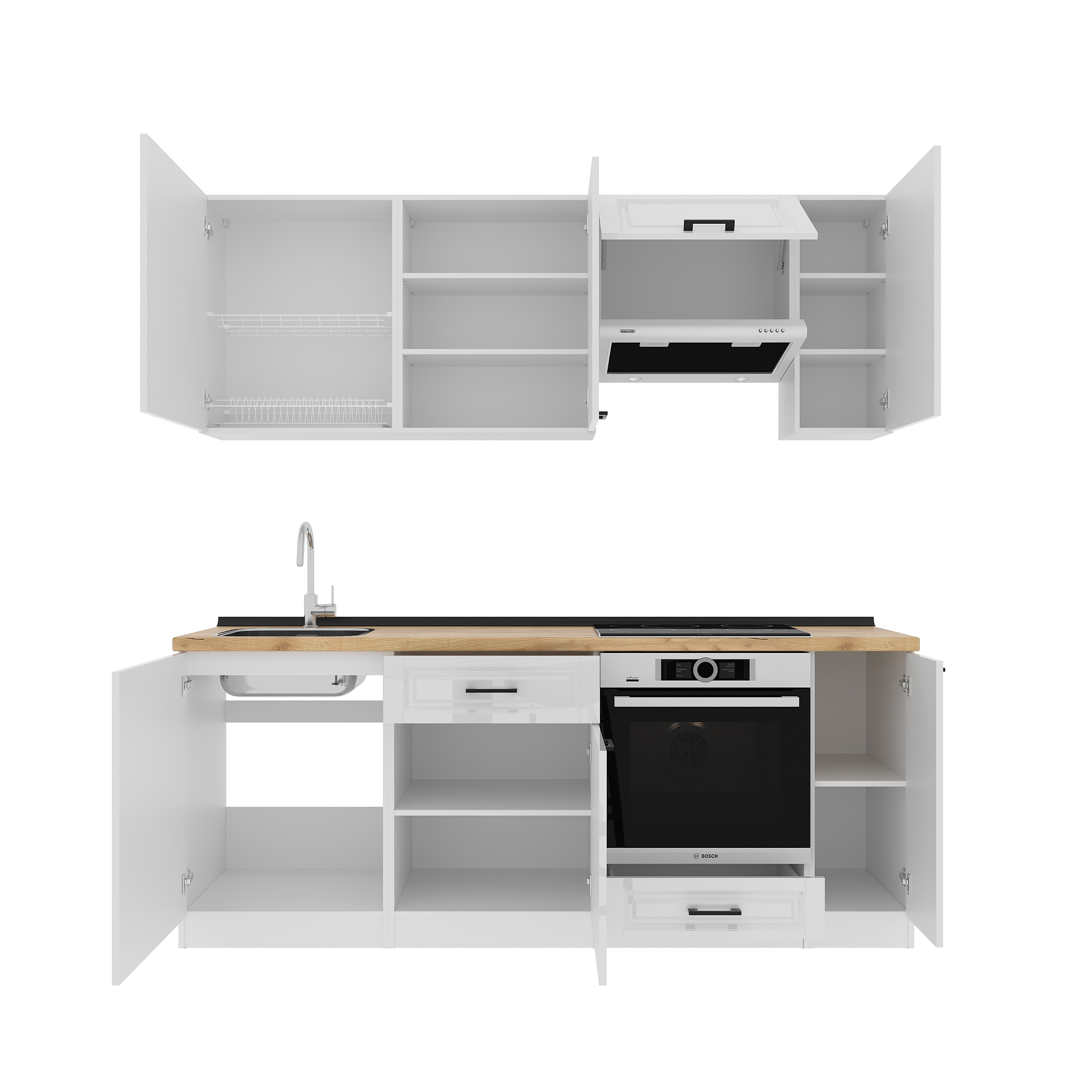 Кухонный гарнитур: Laguna "B" Classic, Золотой Дуб, 210 см