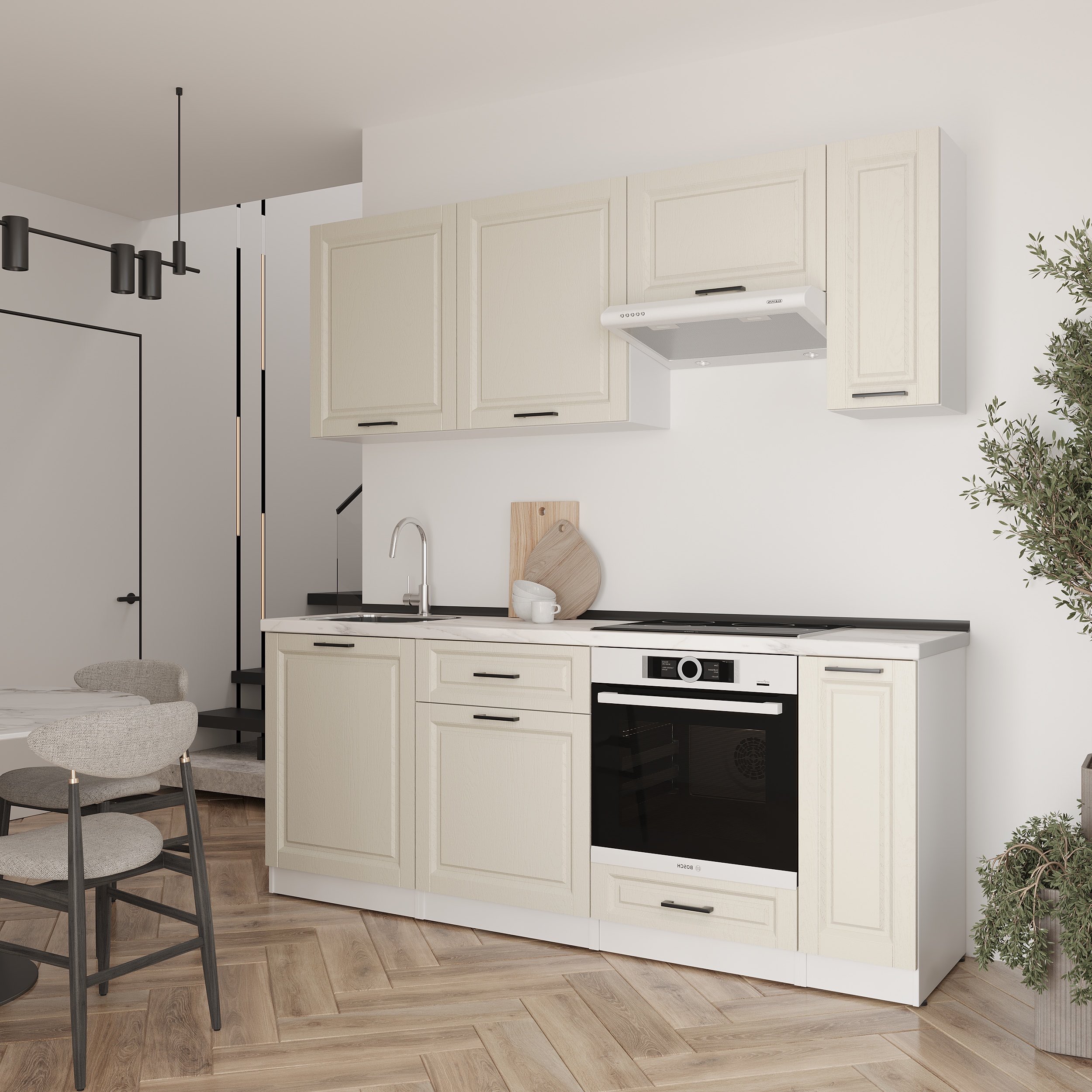 Кухонный гарнитур: Laguna "B" Classic, Мрамор, 210 см