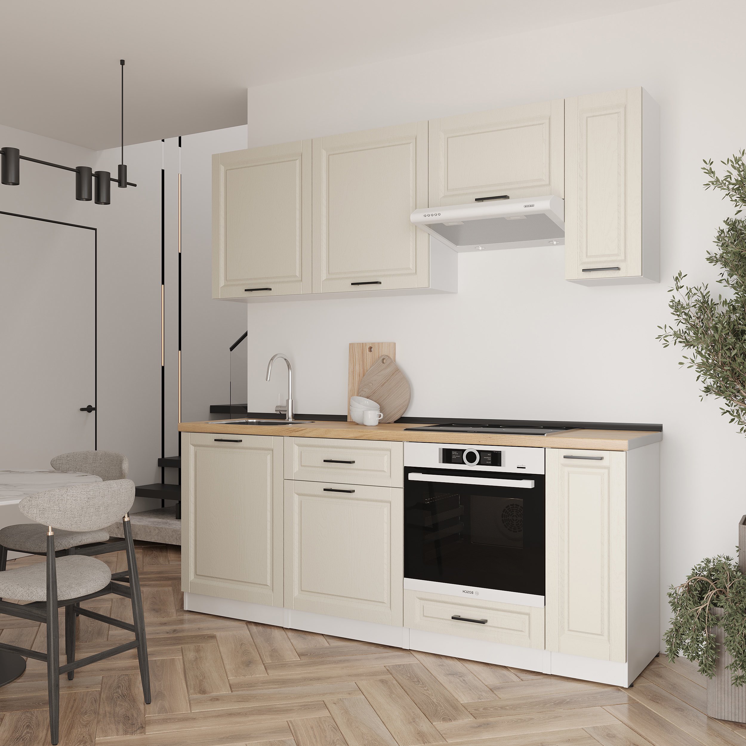Кухонный гарнитур: Laguna "B" Classic, Золотой Дуб, 210 см