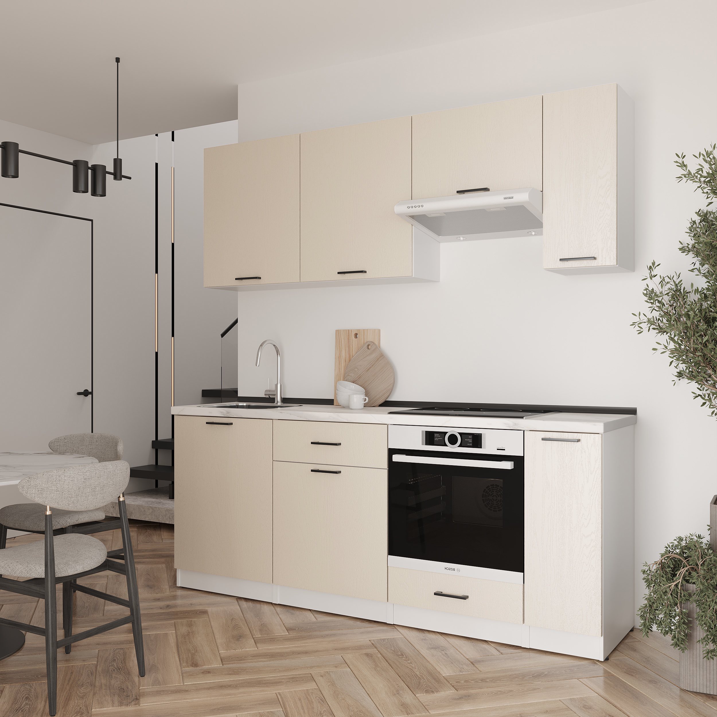 Кухонный гарнитур: Laguna "B" Modern, Мрамор, 210 см