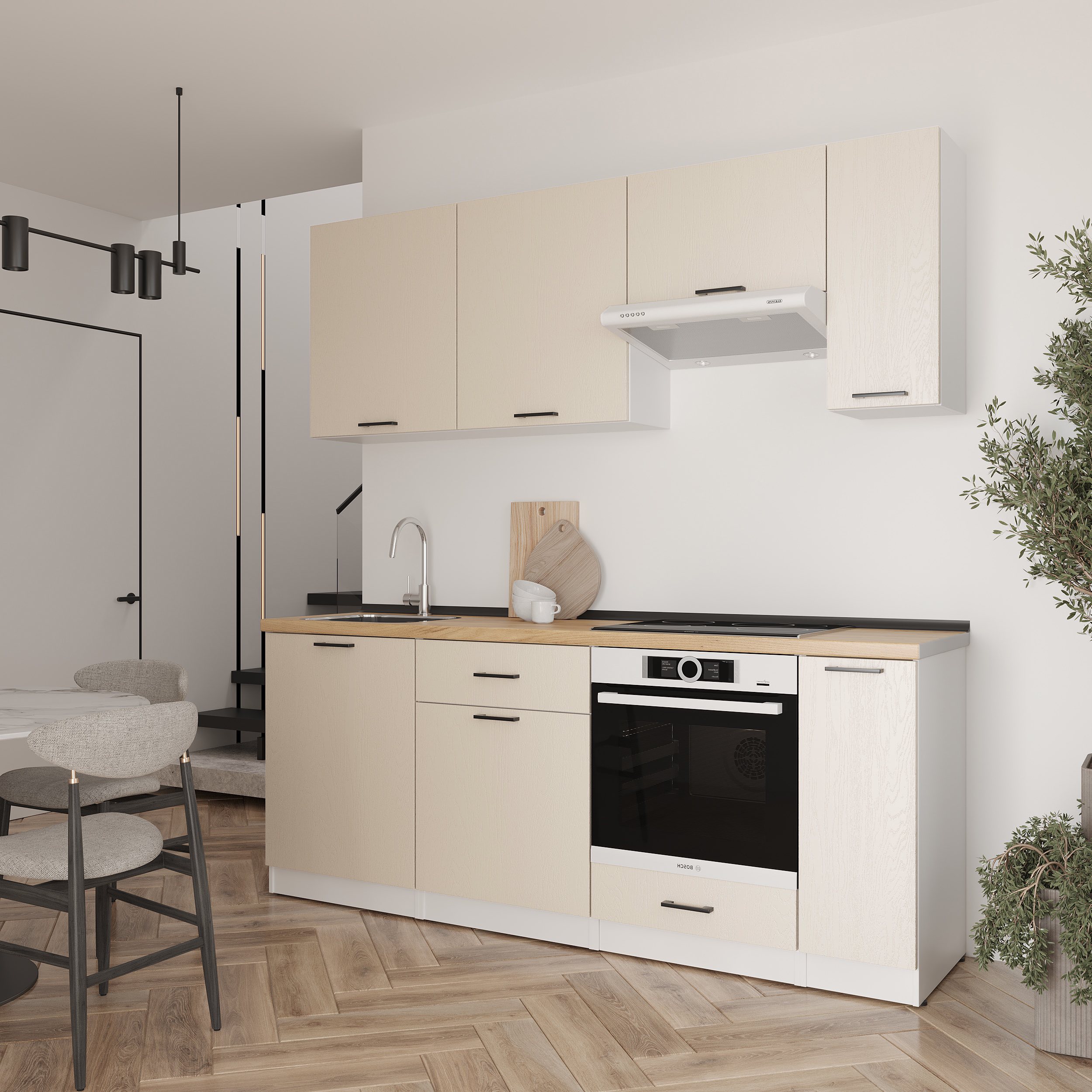 Кухонный гарнитур: Laguna "B" Modern, Золотой Дуб, 210 см
