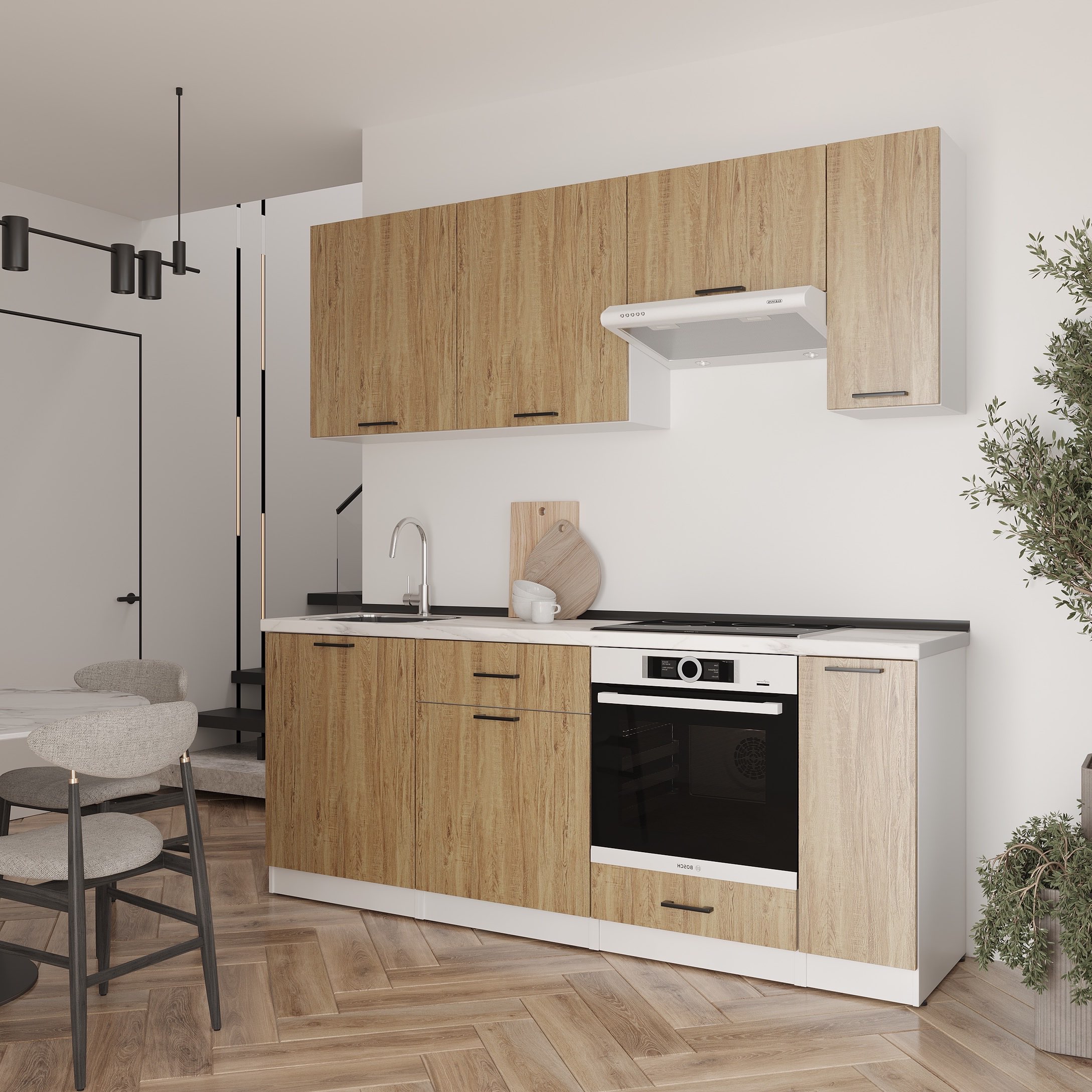 Set bucătărie: Laguna "B" Modern, Marmură, 210 cm