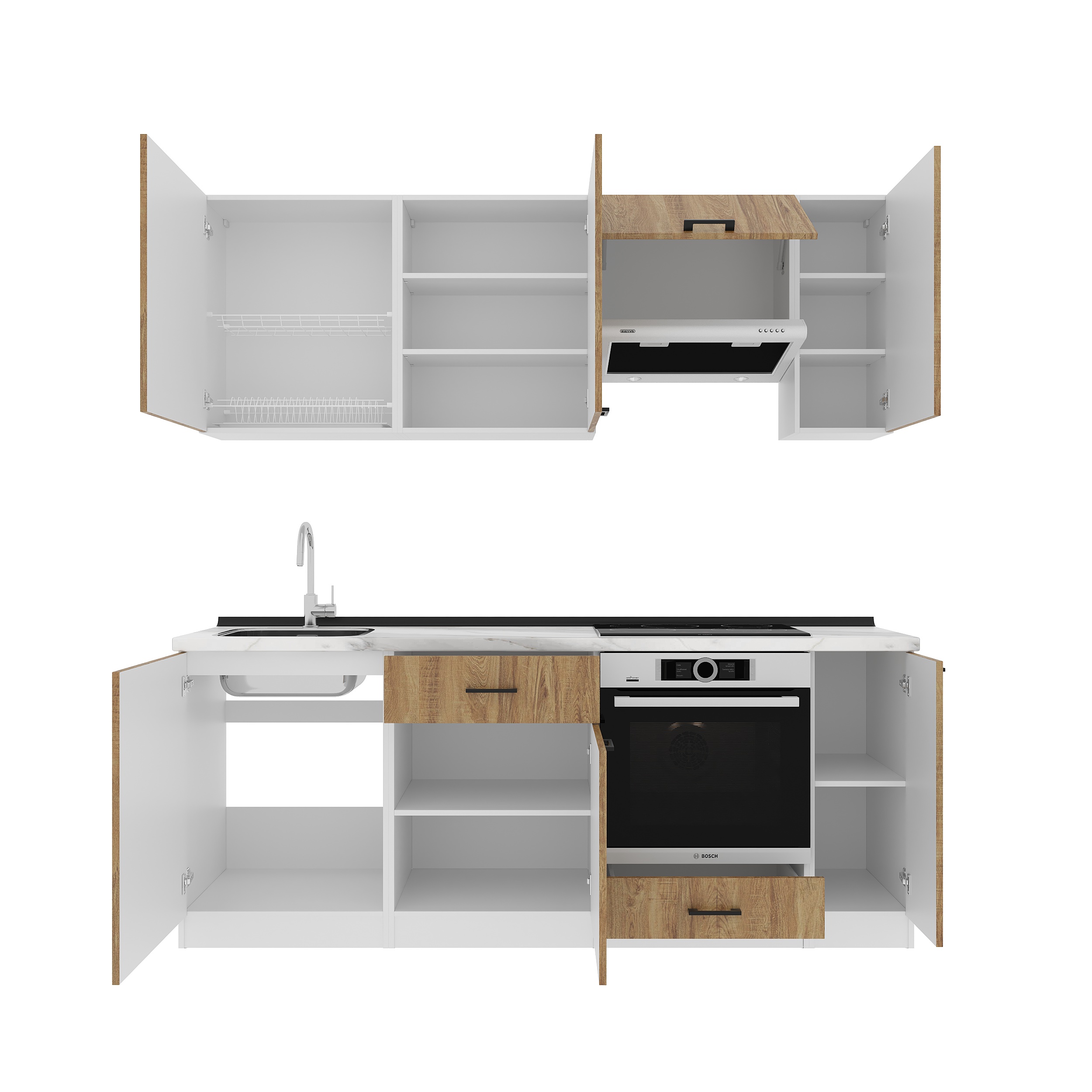 Set bucătărie: Laguna "B" Modern, Marmură, 210 cm