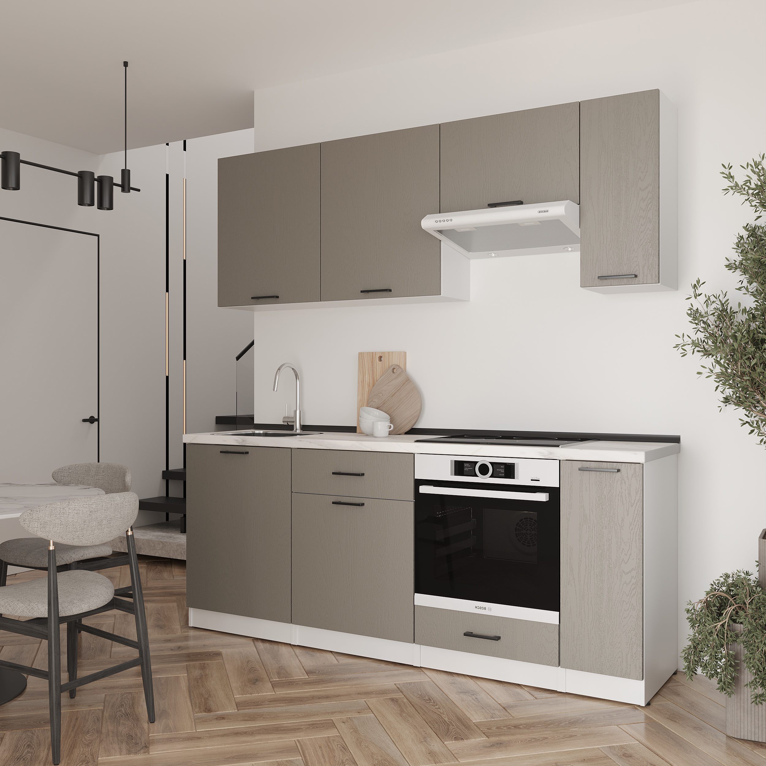 Кухонный гарнитур: Laguna "B" Modern, Мрамор, 210 см