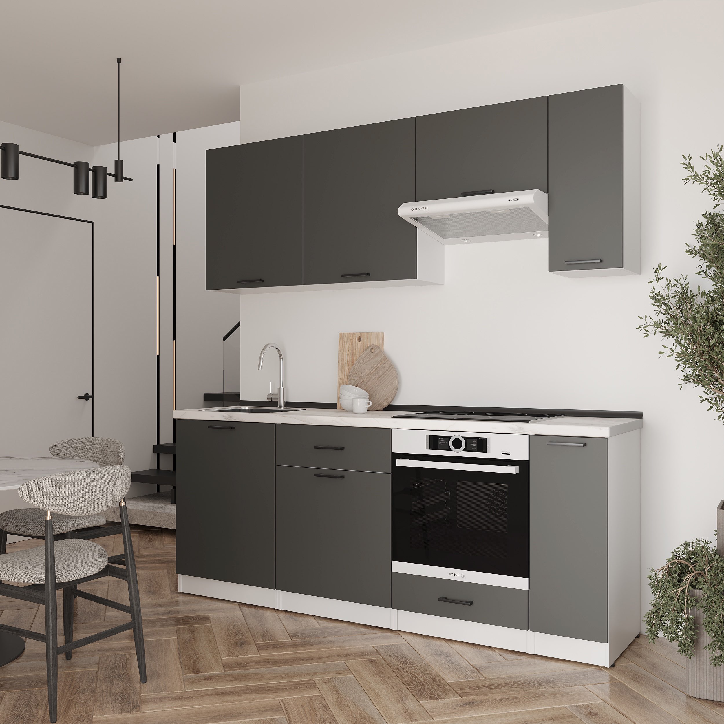 Set bucătărie: Laguna "B" Modern, Marmură, 210 cm