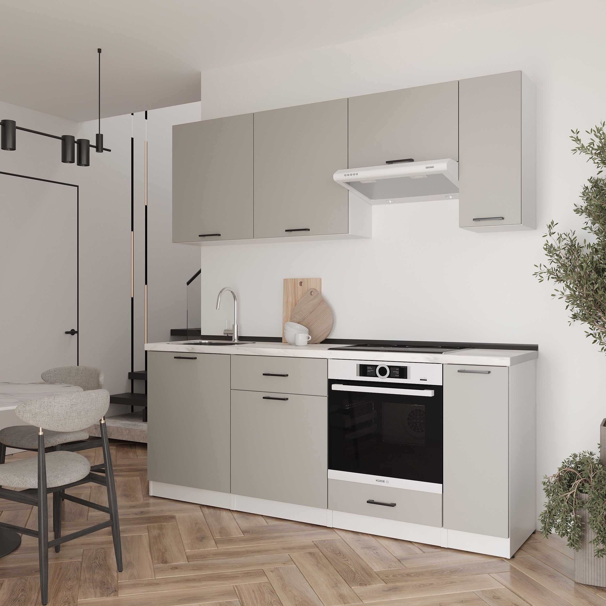 Кухонный гарнитур: Laguna "B" Modern, Мрамор, 210 см