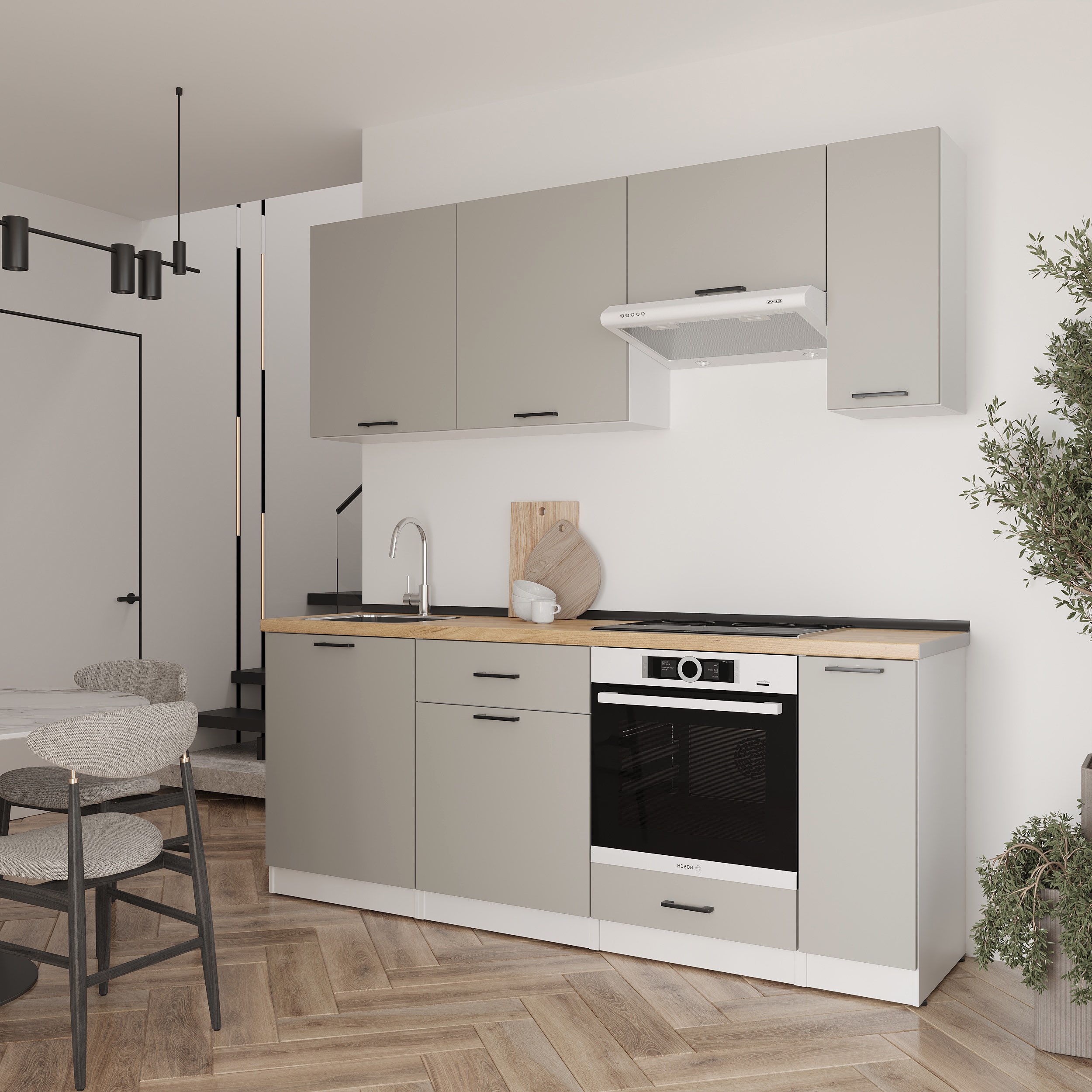 Кухонный гарнитур: Laguna "B" Modern, Золотой Дуб, 210 см