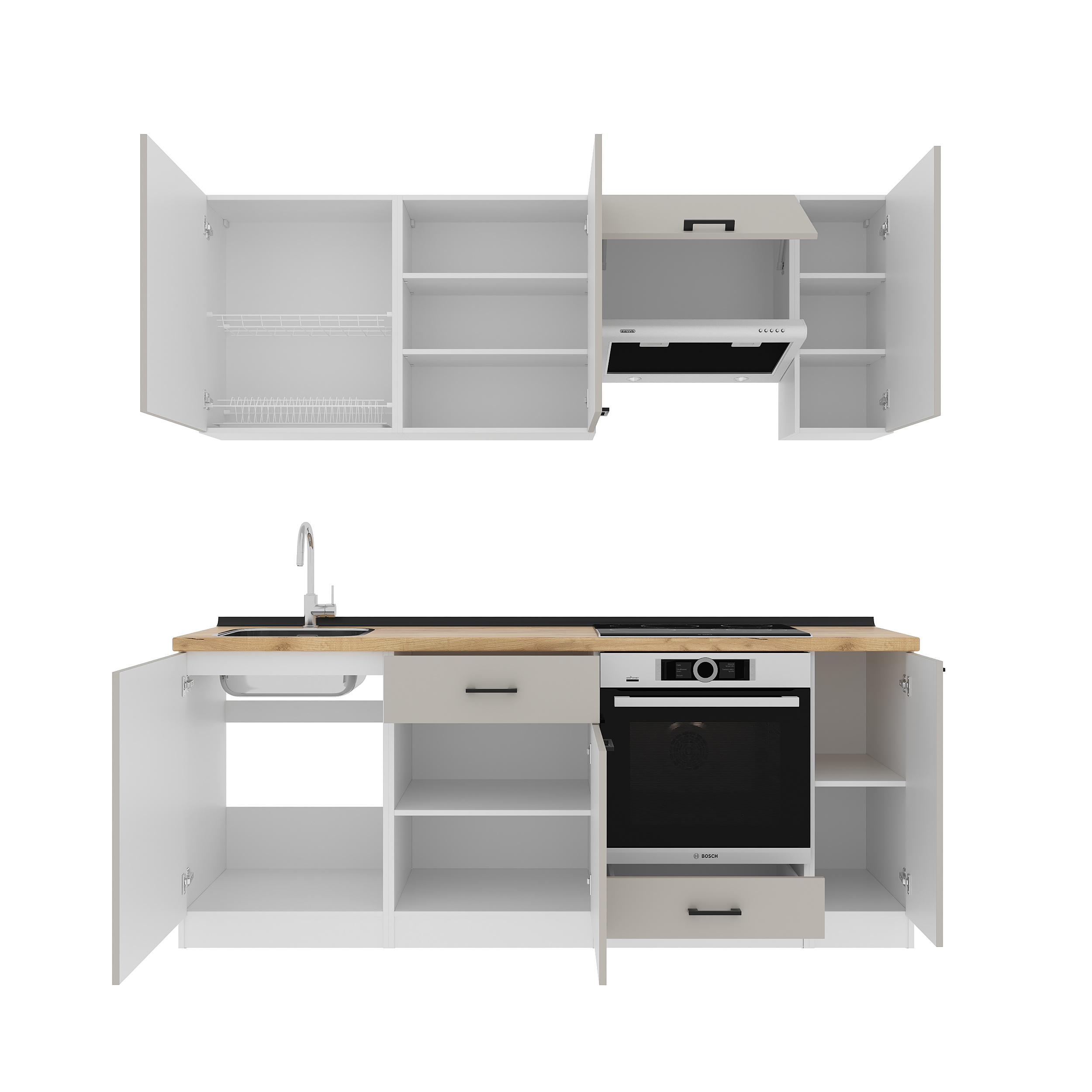 Кухонный гарнитур: Laguna "B" Modern, Золотой Дуб, 210 см