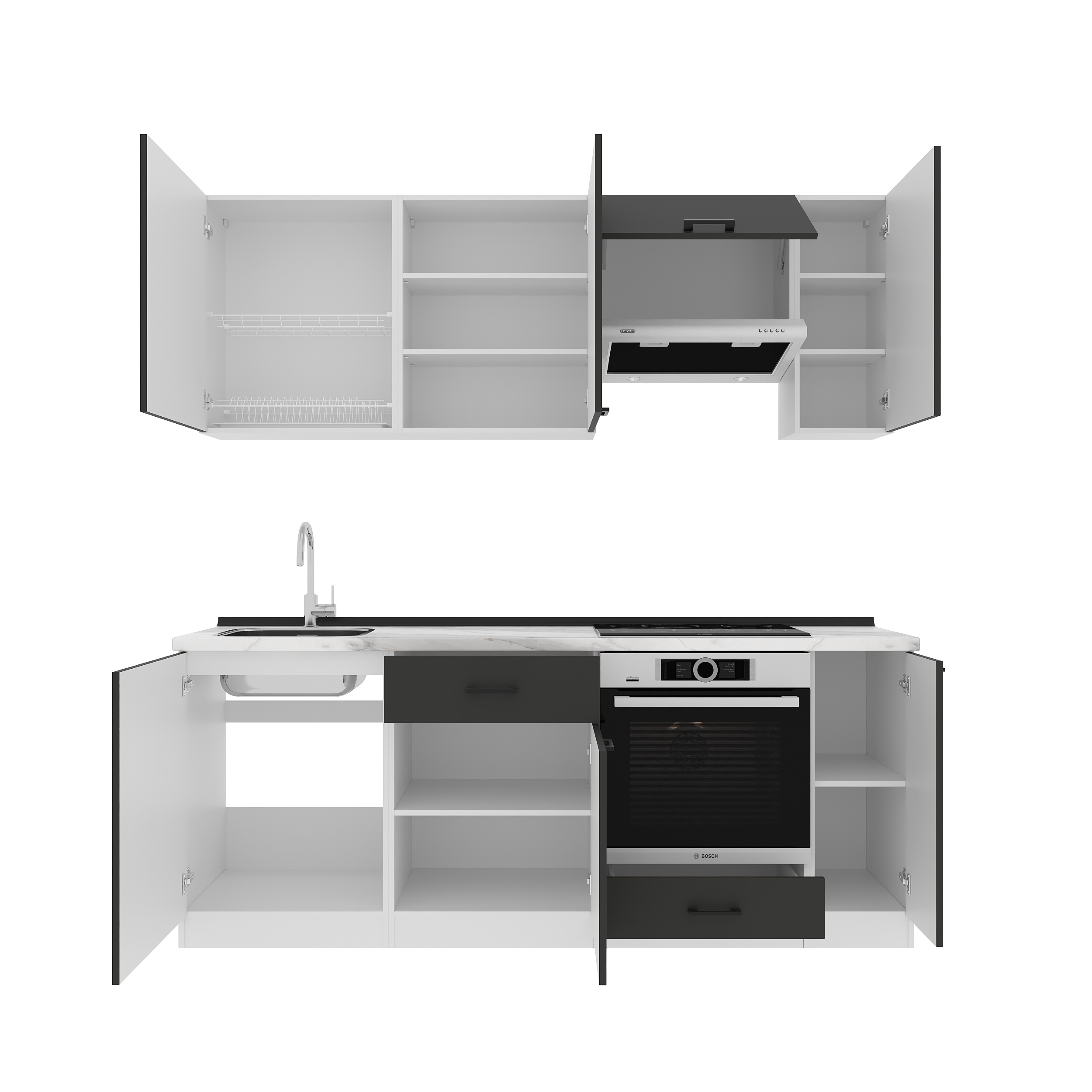 Set bucătărie: Laguna "B" Modern, Marmură, 210 cm