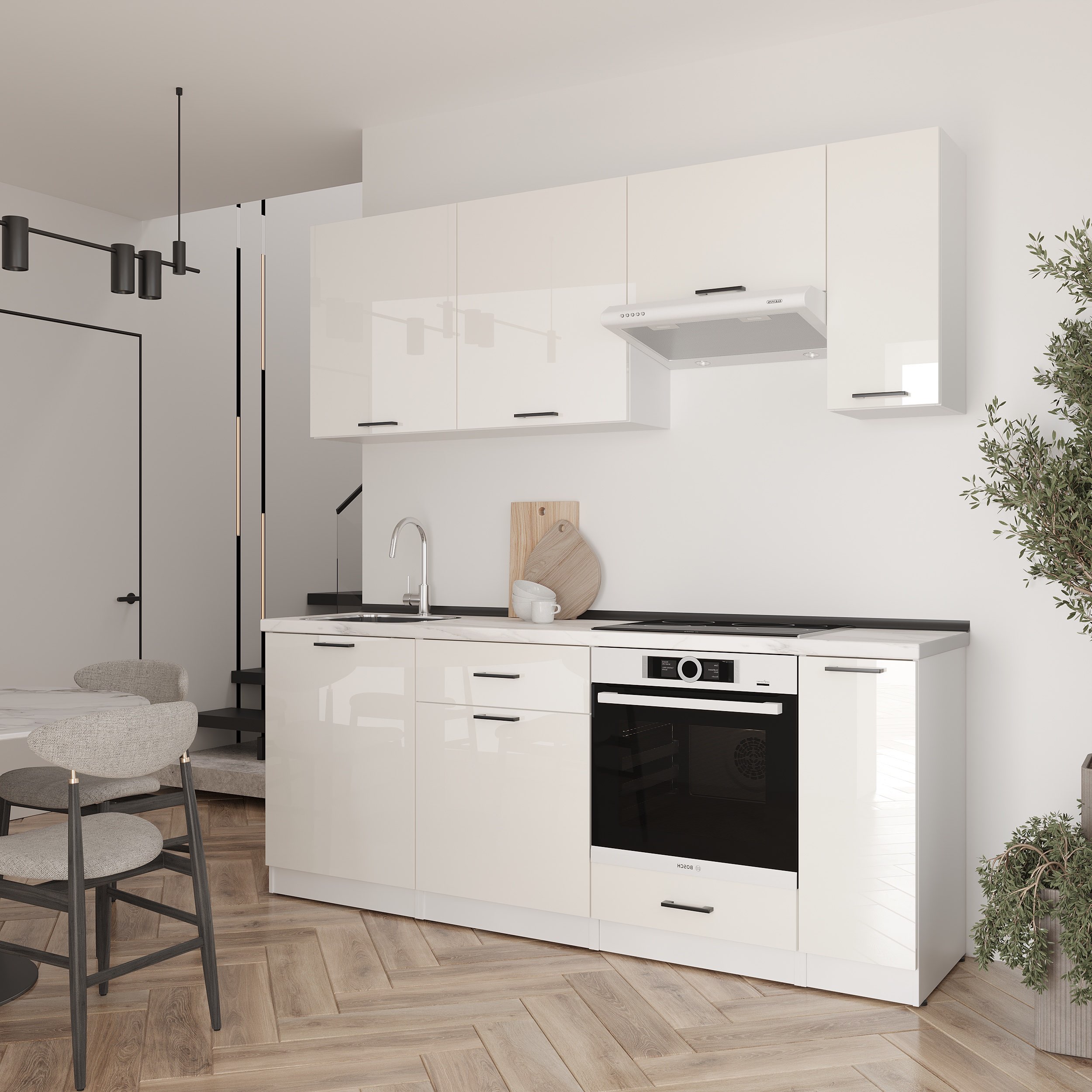 Set bucătărie: Laguna "B" Modern, Marmură, 210 cm