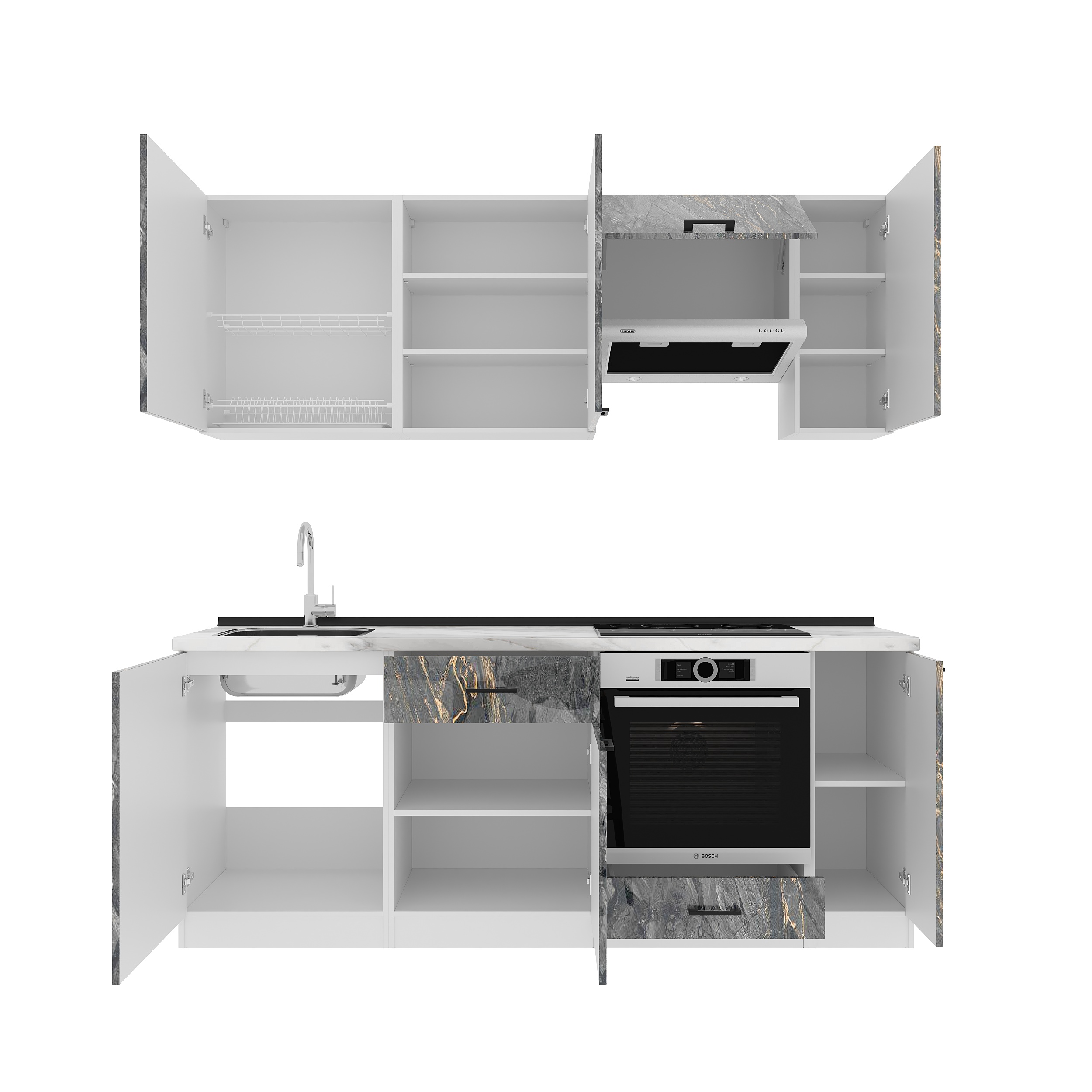 Set bucătărie: Laguna "B" Modern, Marmură, 210 cm