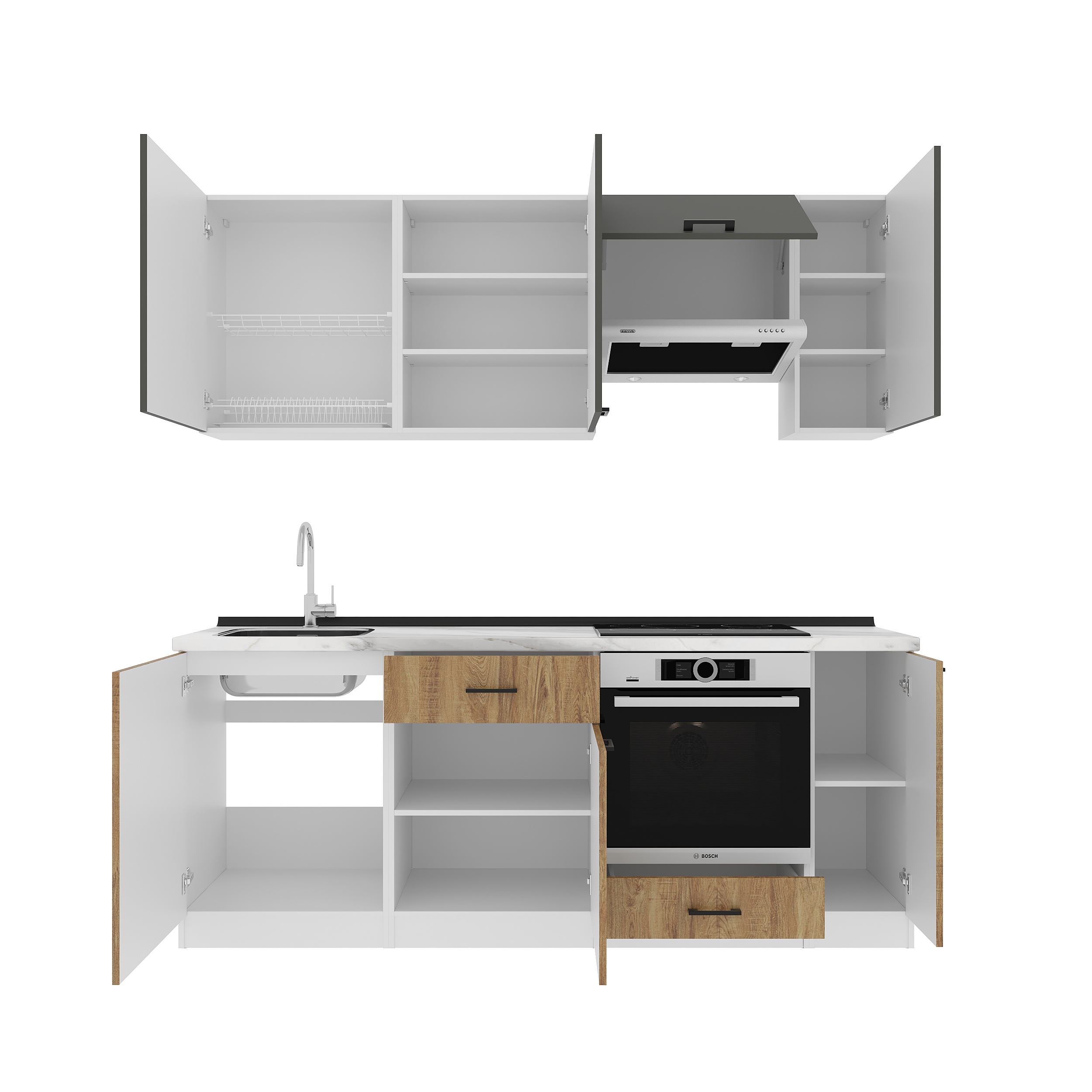 Set bucătărie: Laguna "B" Modern, Marmură, 210 cm