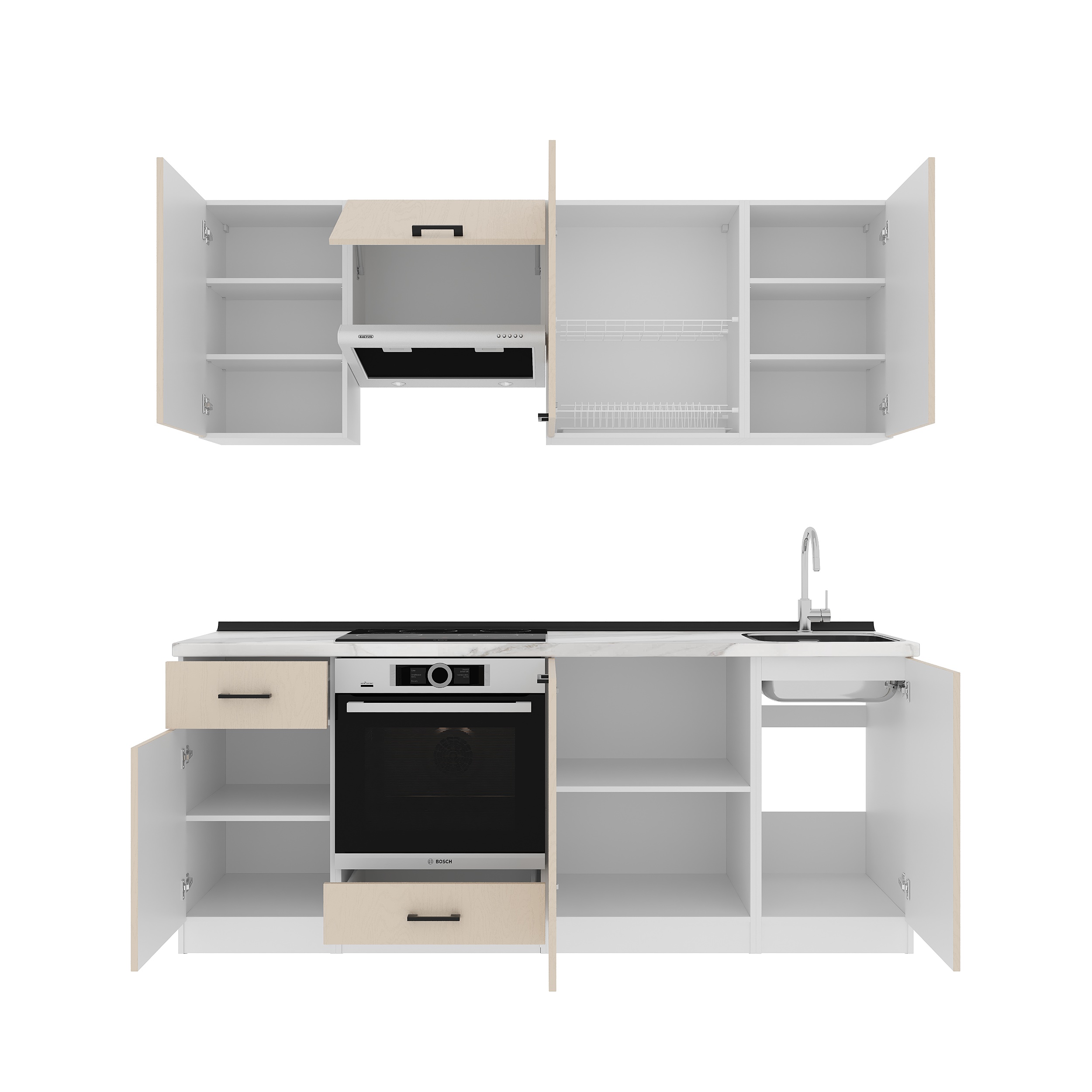 Set bucătărie: Laguna "C" Modern, Marmură, 210 cm