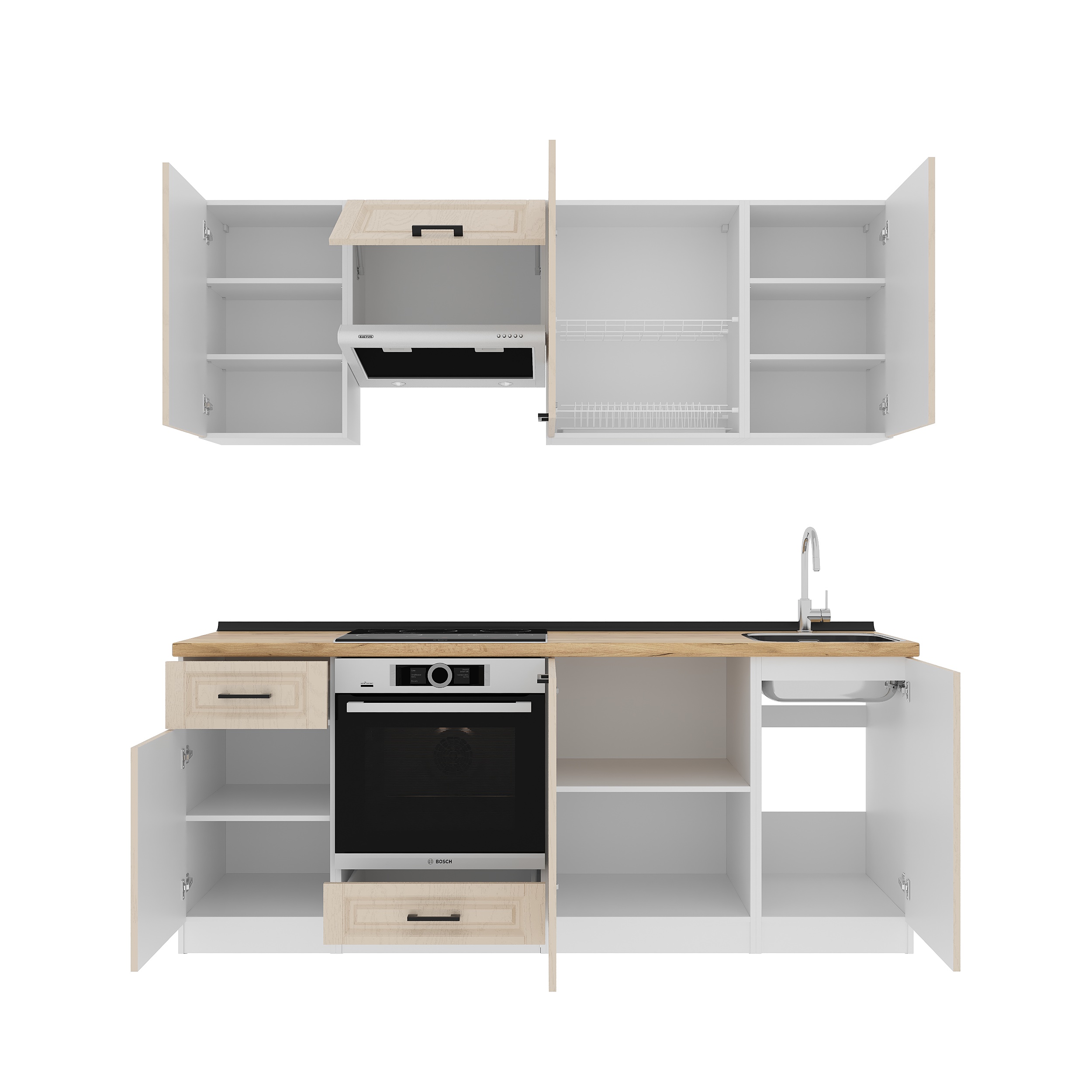 Set bucătărie: Laguna "C" Classic, Stejar Auriu, 210 cm