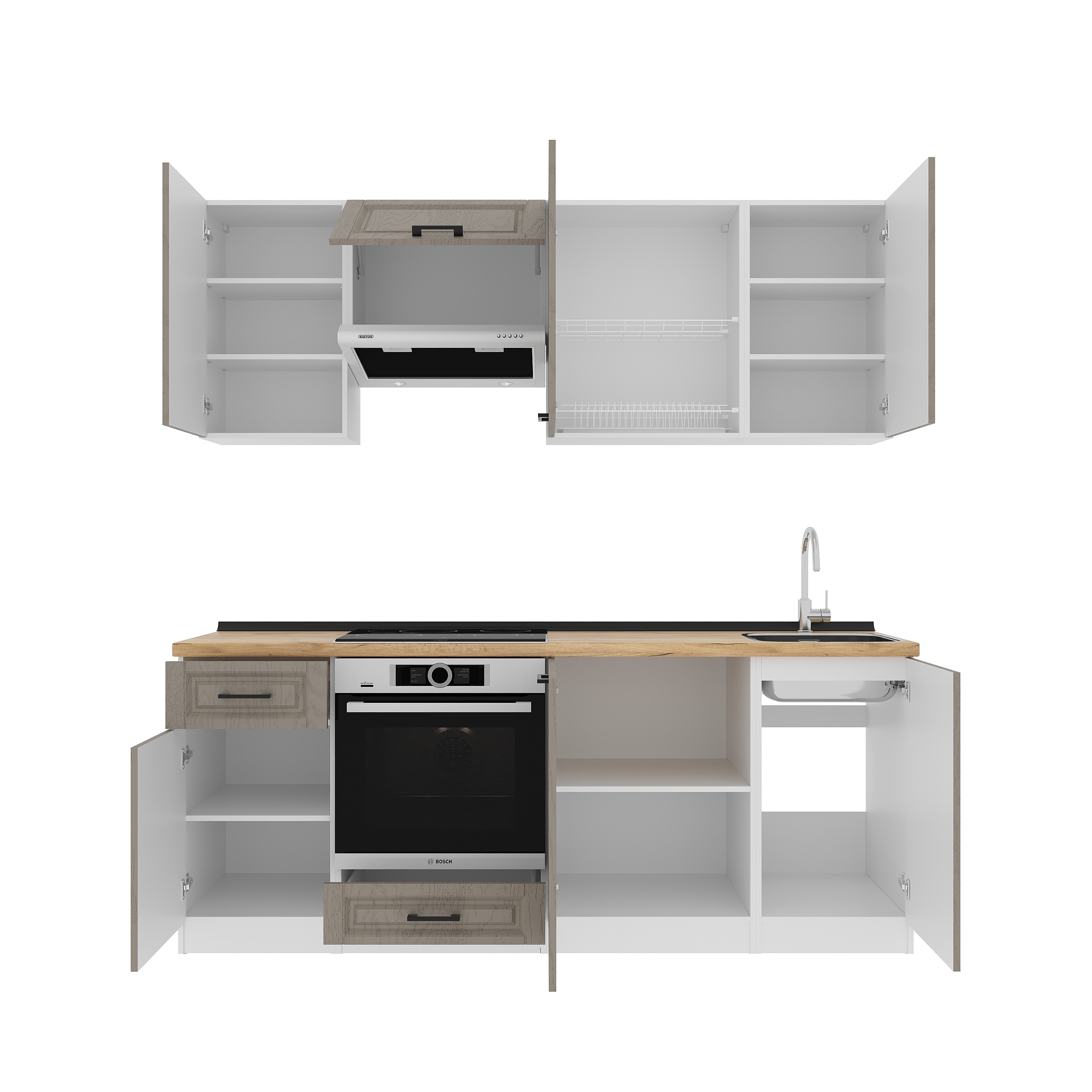 Set bucătărie: Laguna "C" Classic, Stejar Auriu, 210 cm