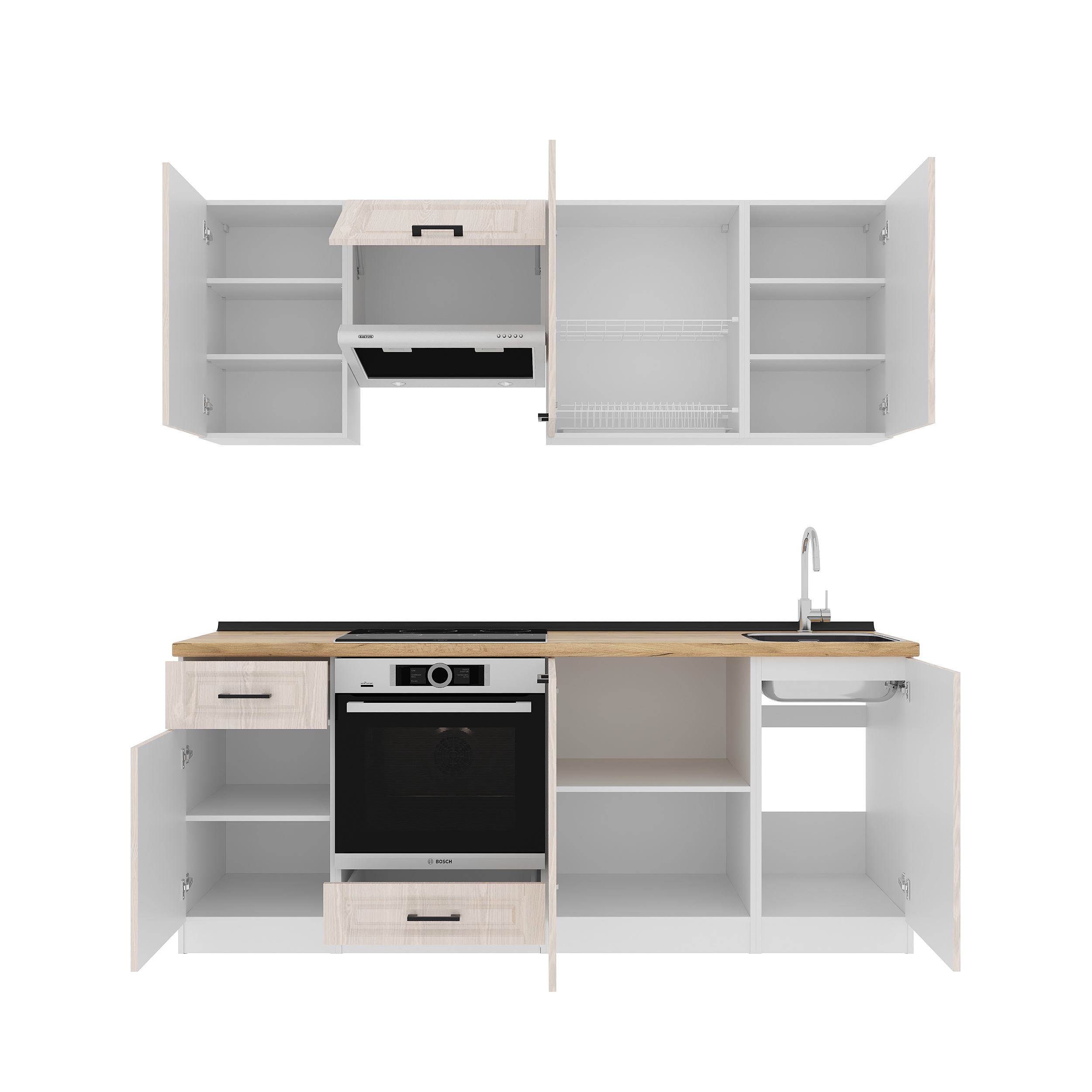 Set bucătărie: Laguna "C" Classic, Stejar Auriu, 210 cm