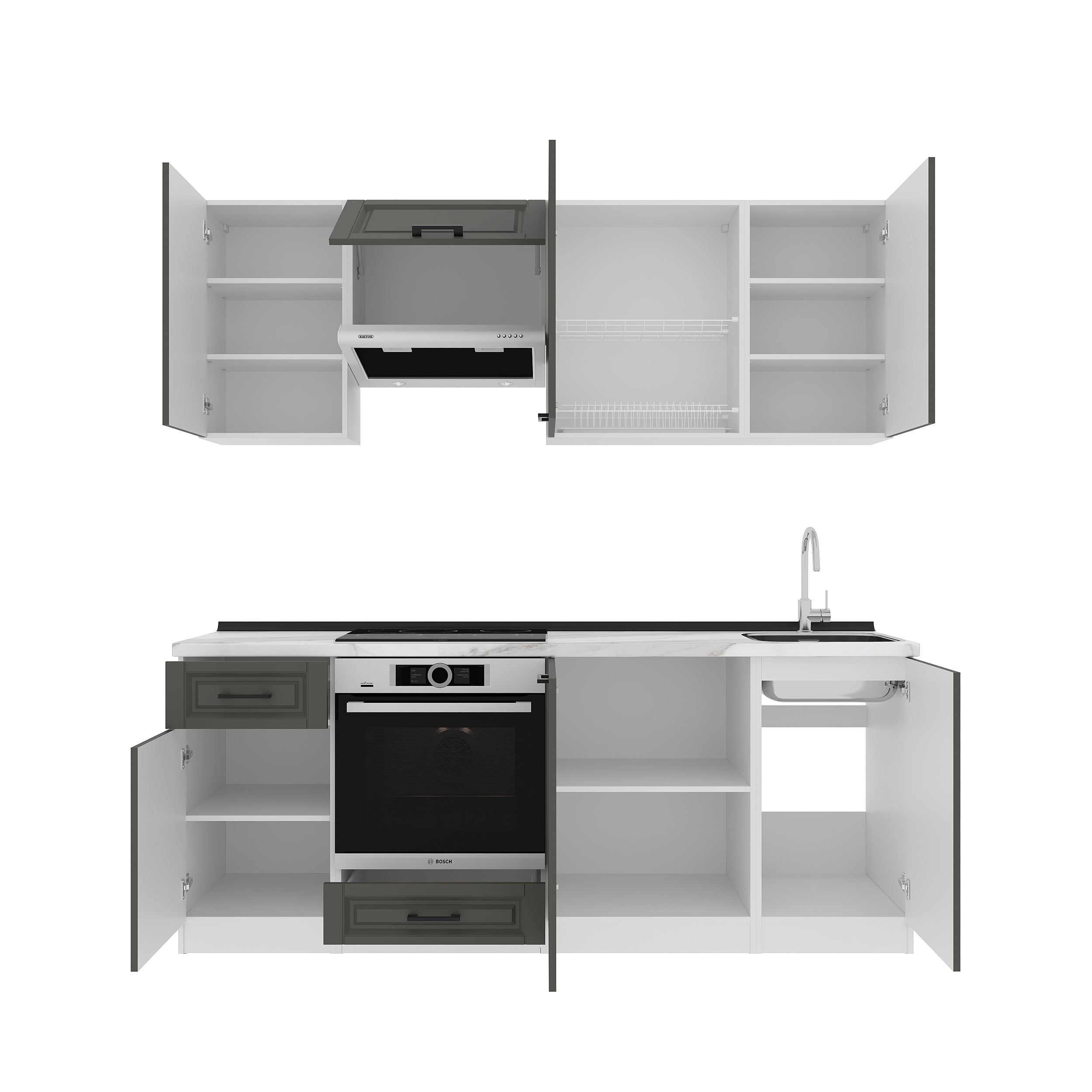 Set bucătărie: Laguna "C" Classic, Marmură, 210 cm
