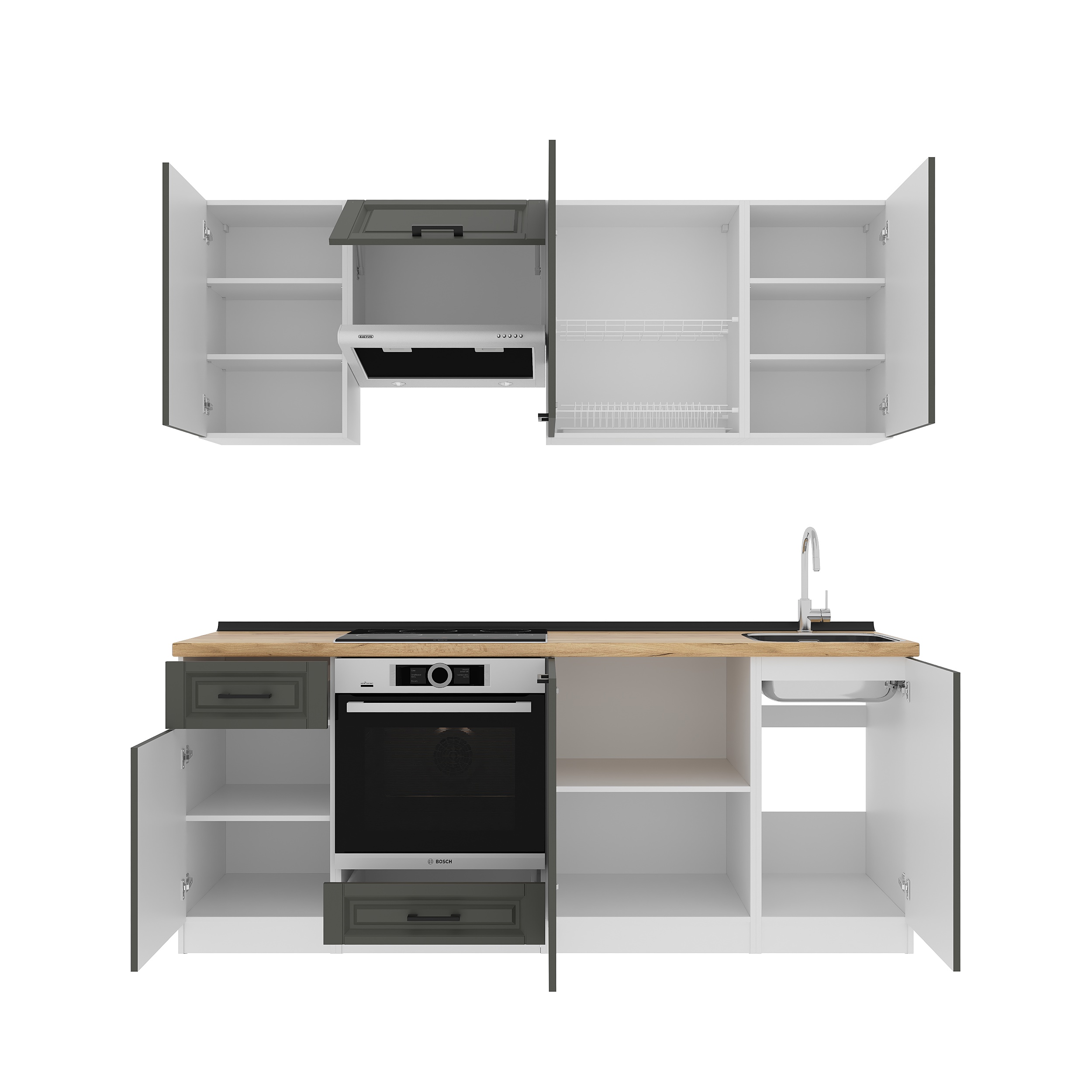 Set bucătărie: Laguna "C" Classic, Stejar Auriu, 210 cm
