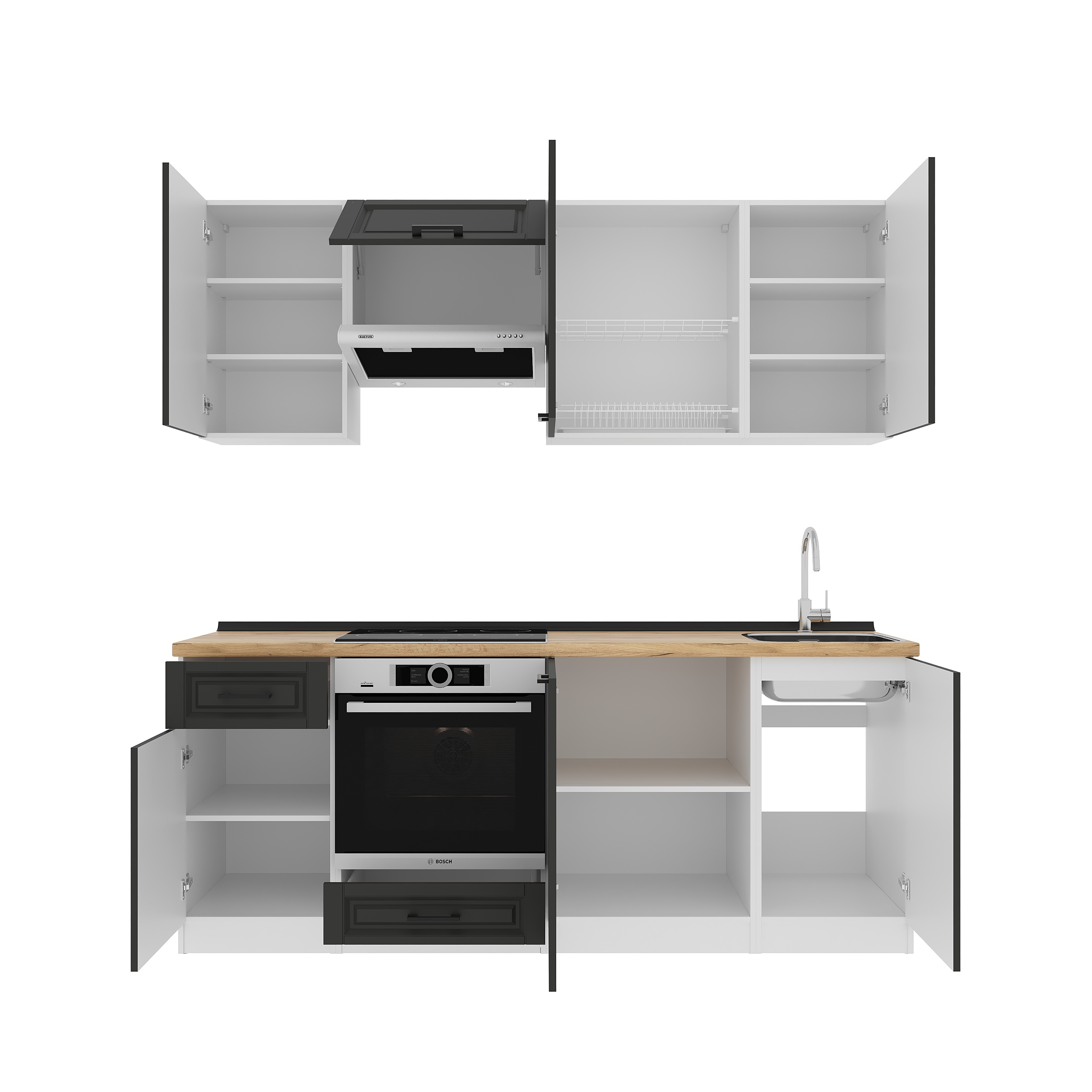 Set bucătărie: Laguna "C" Classic, Stejar Auriu, 210 cm