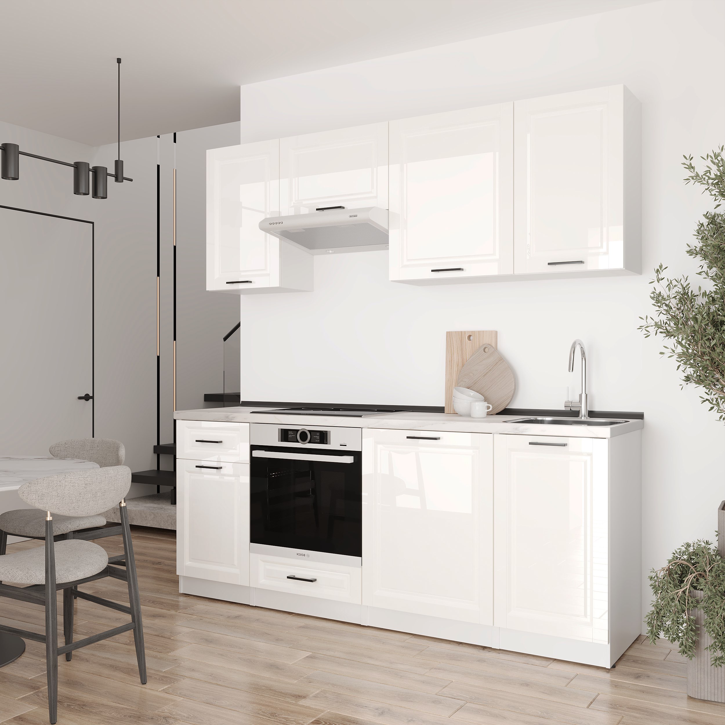 Кухонный гарнитур: Laguna "C" Classic, Мрамор, 210 см
