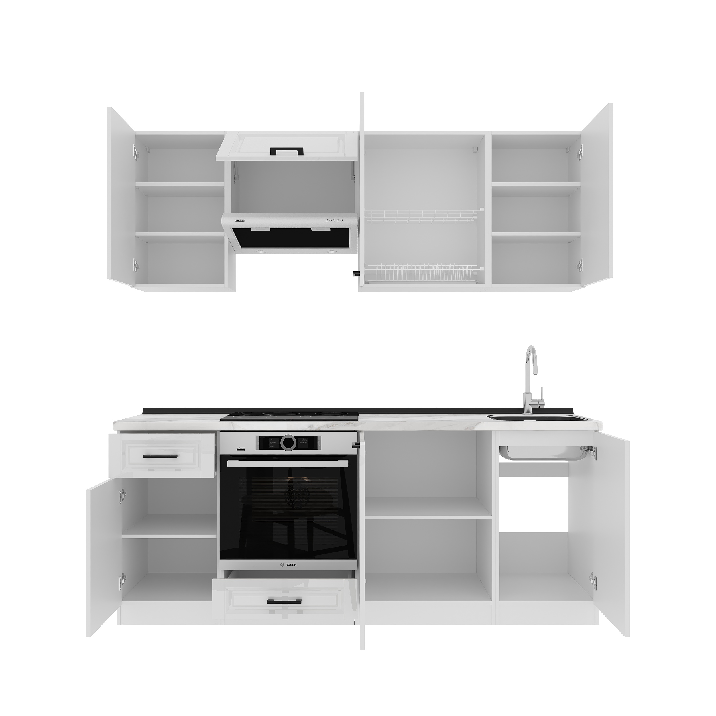 Кухонный гарнитур: Laguna "C" Classic, Мрамор, 210 см