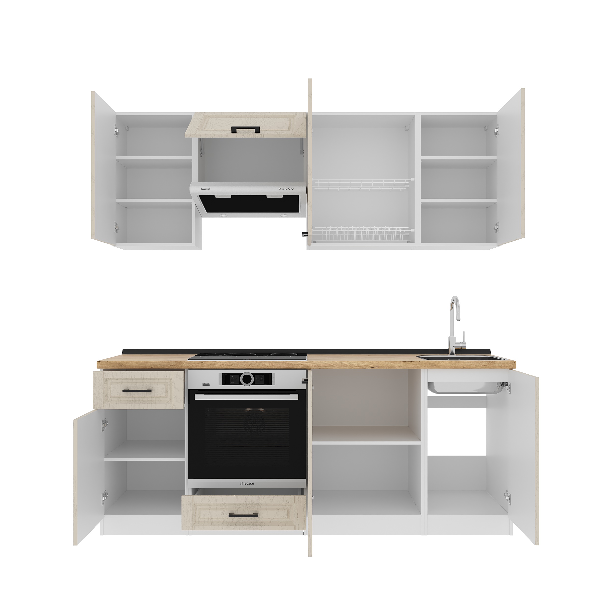 Кухонный гарнитур: Laguna "C" Classic, Золотой Дуб, 210 см