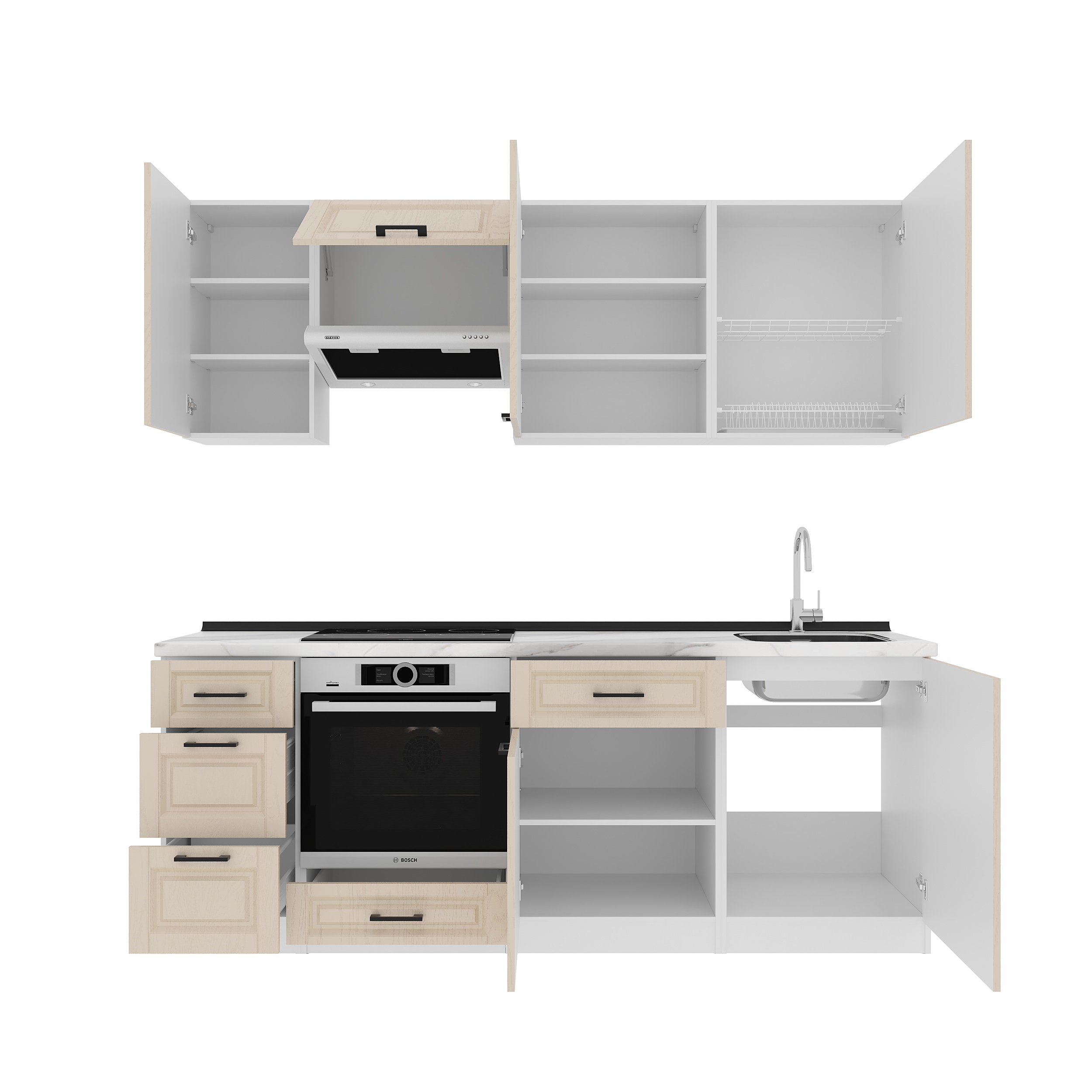 Set bucătărie: Simona "A" Classic, Marmură, 220 cm