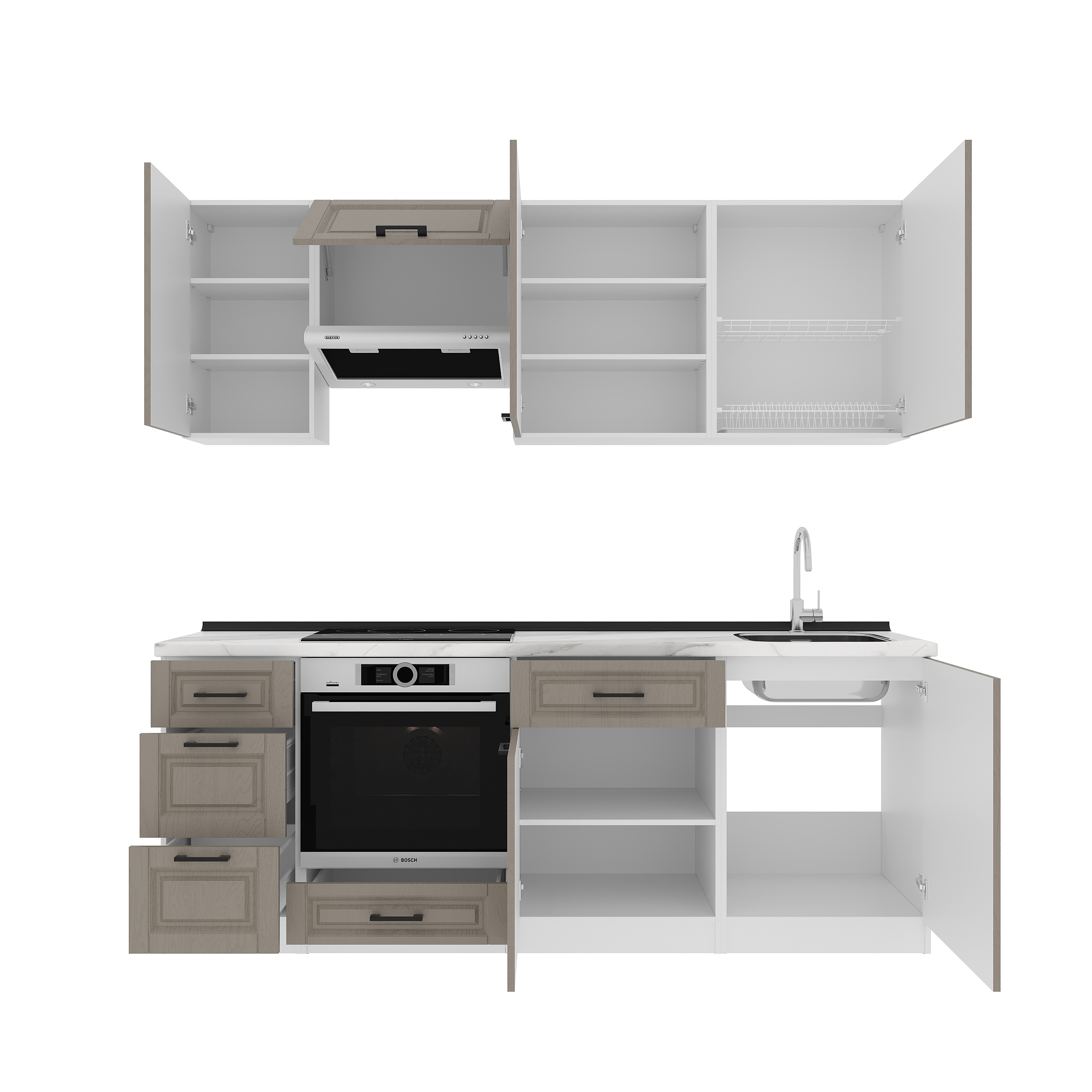 Set bucătărie: Simona "A" Classic, Marmură, 220 cm