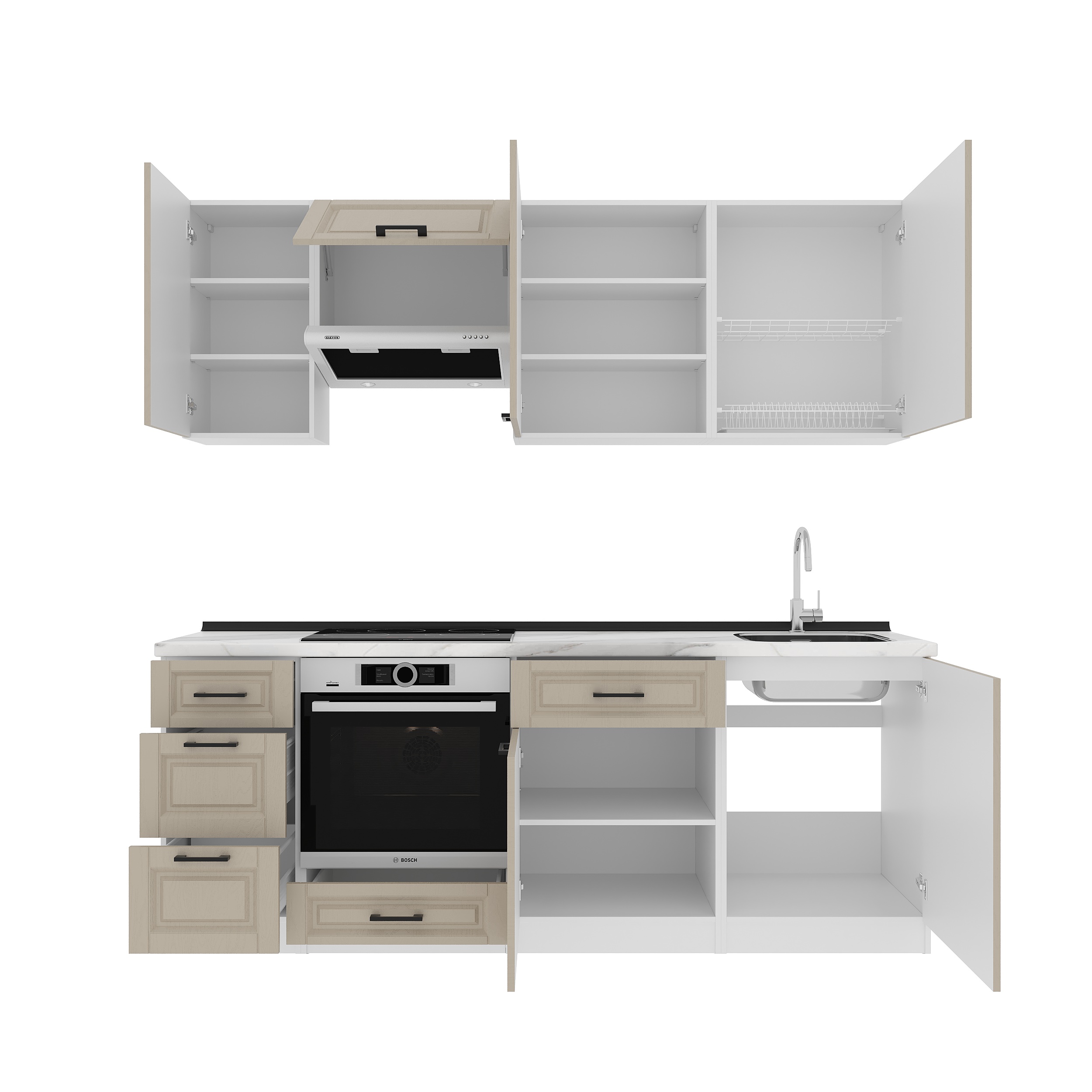 Set bucătărie: Simona "A" Classic, Marmură, 220 cm