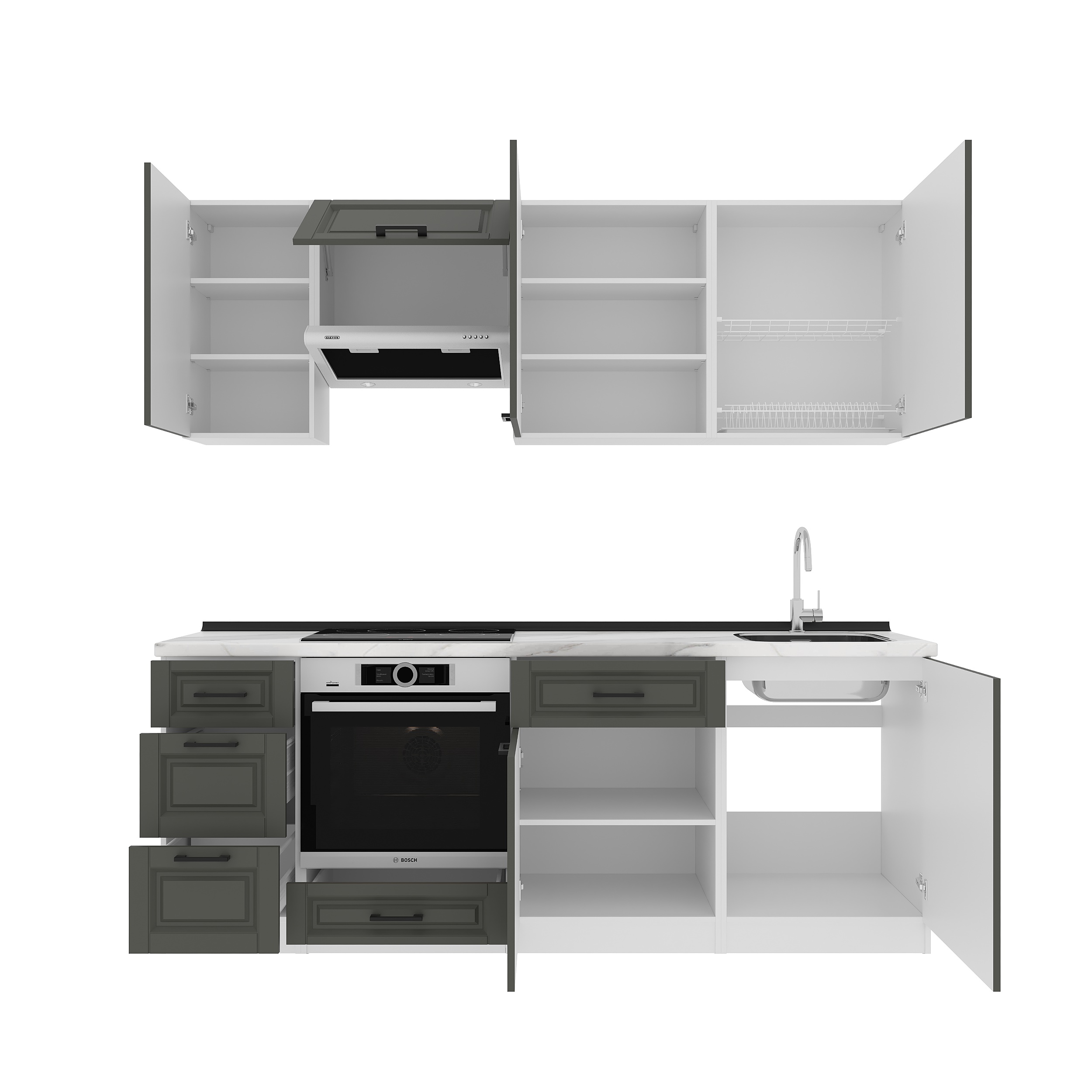Set bucătărie: Simona "A" Classic, Marmură, 220 cm