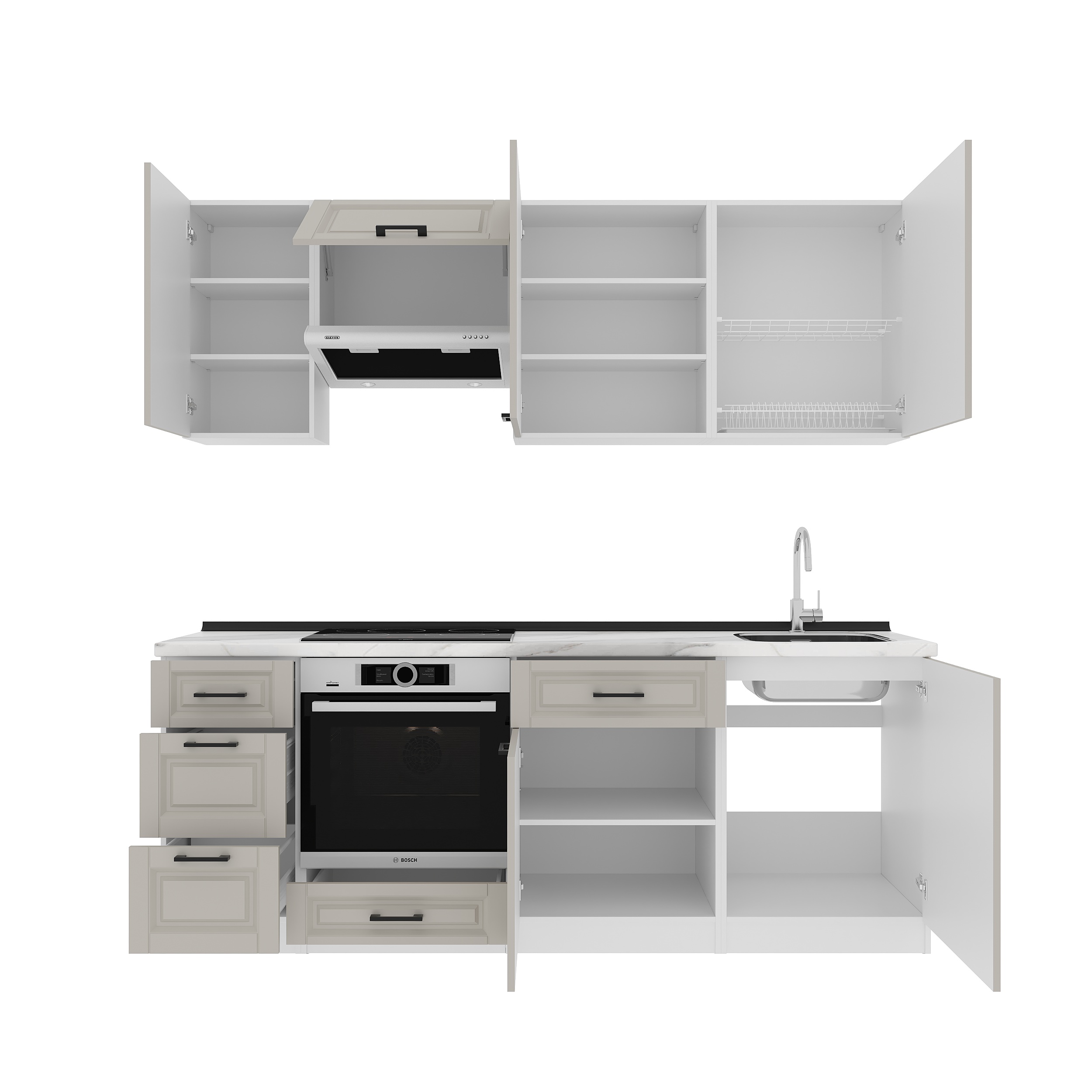 Set bucătărie: Simona "A" Classic, Marmură, 220 cm