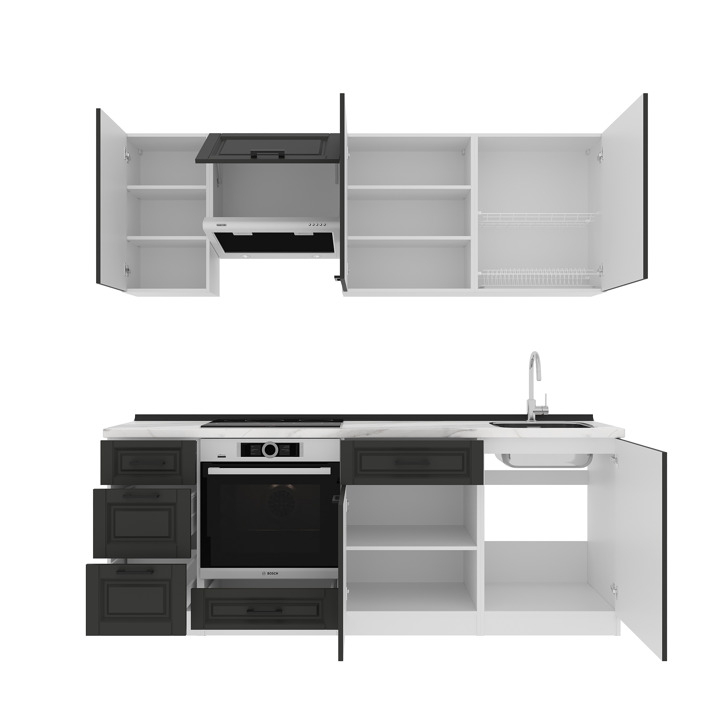 Set bucătărie: Simona "A" Classic, Marmură, 220 cm