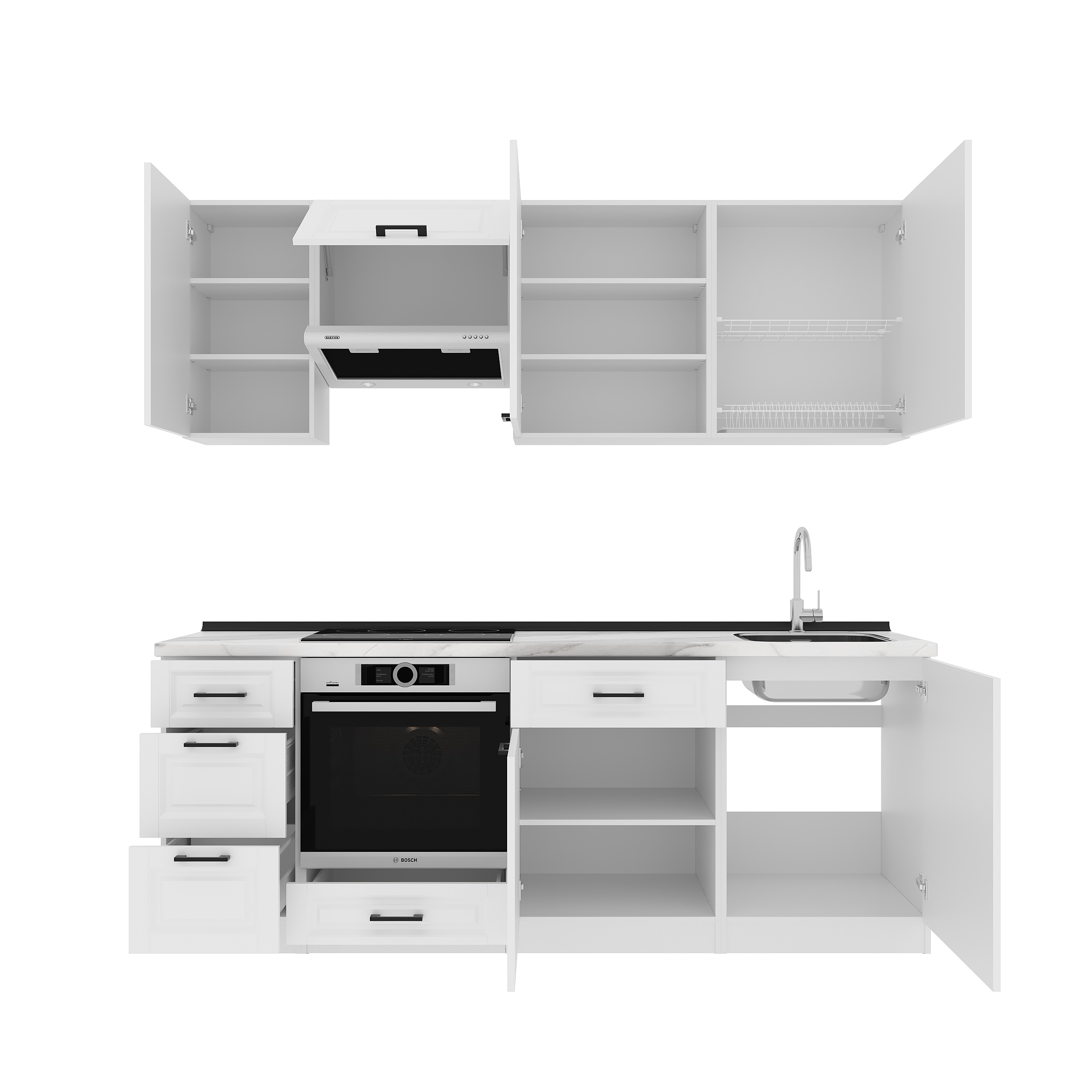 Set bucătărie: Simona "A" Classic, Marmură, 220 cm