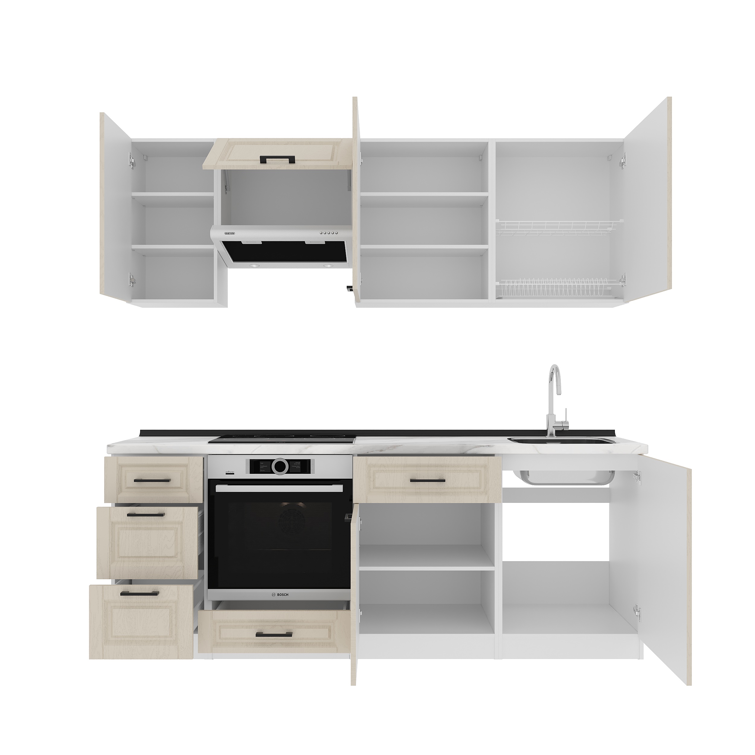 Set bucătărie: Simona "A" Classic, Marmură, 220 cm