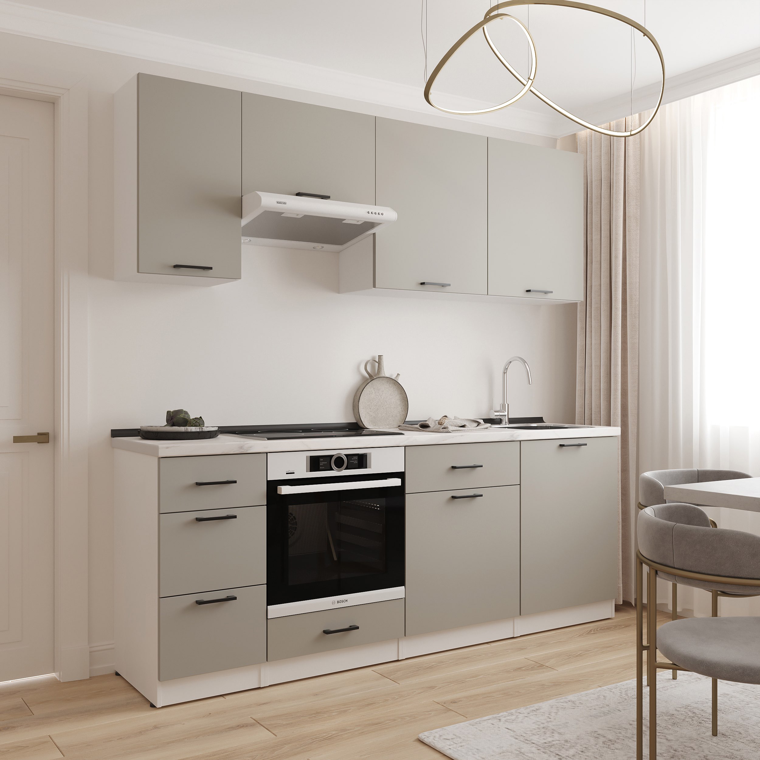Kitchen: Simona "A" Modern, Marble, 220 cm