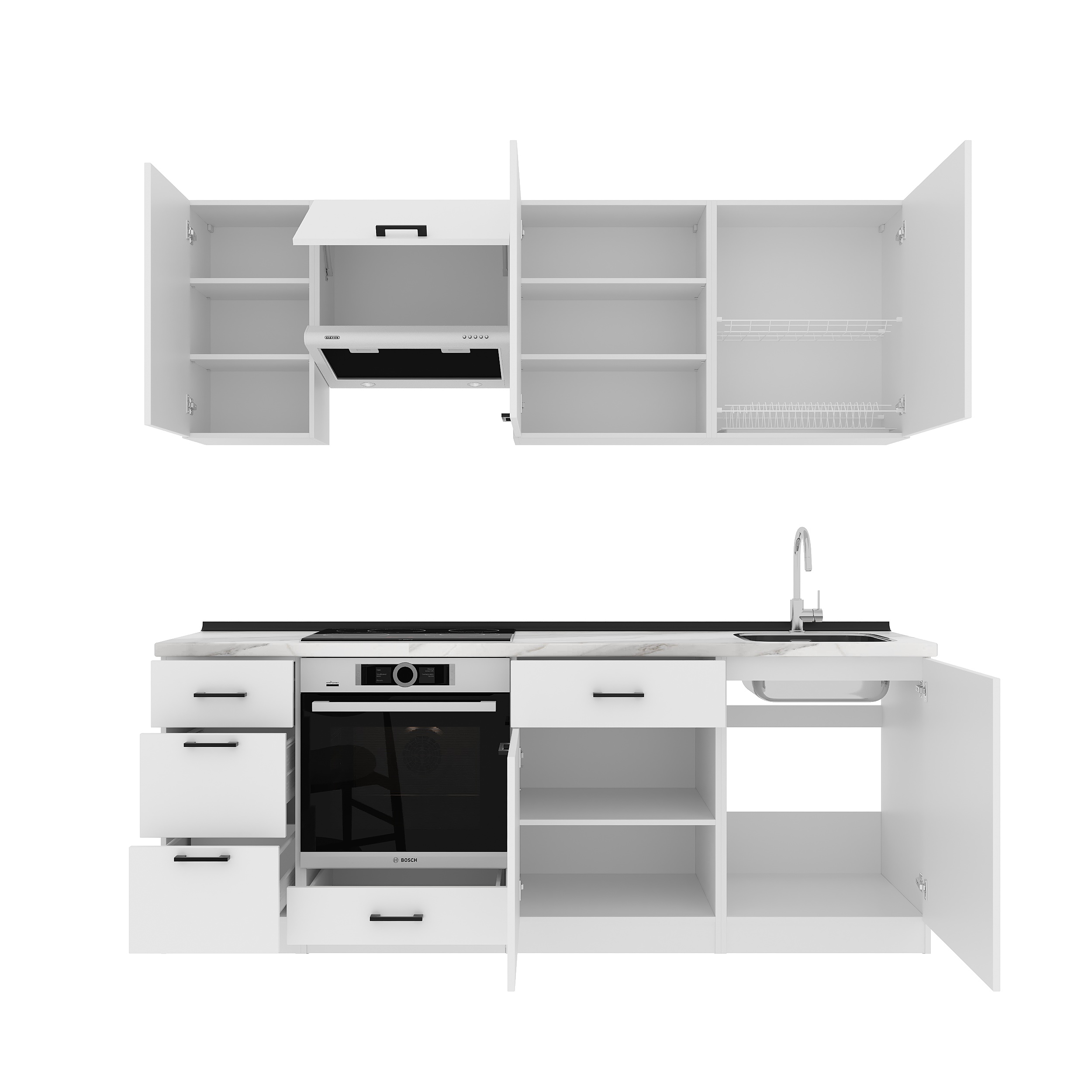 Set bucătărie: Simona "A" Modern, Marmură, 220 cm