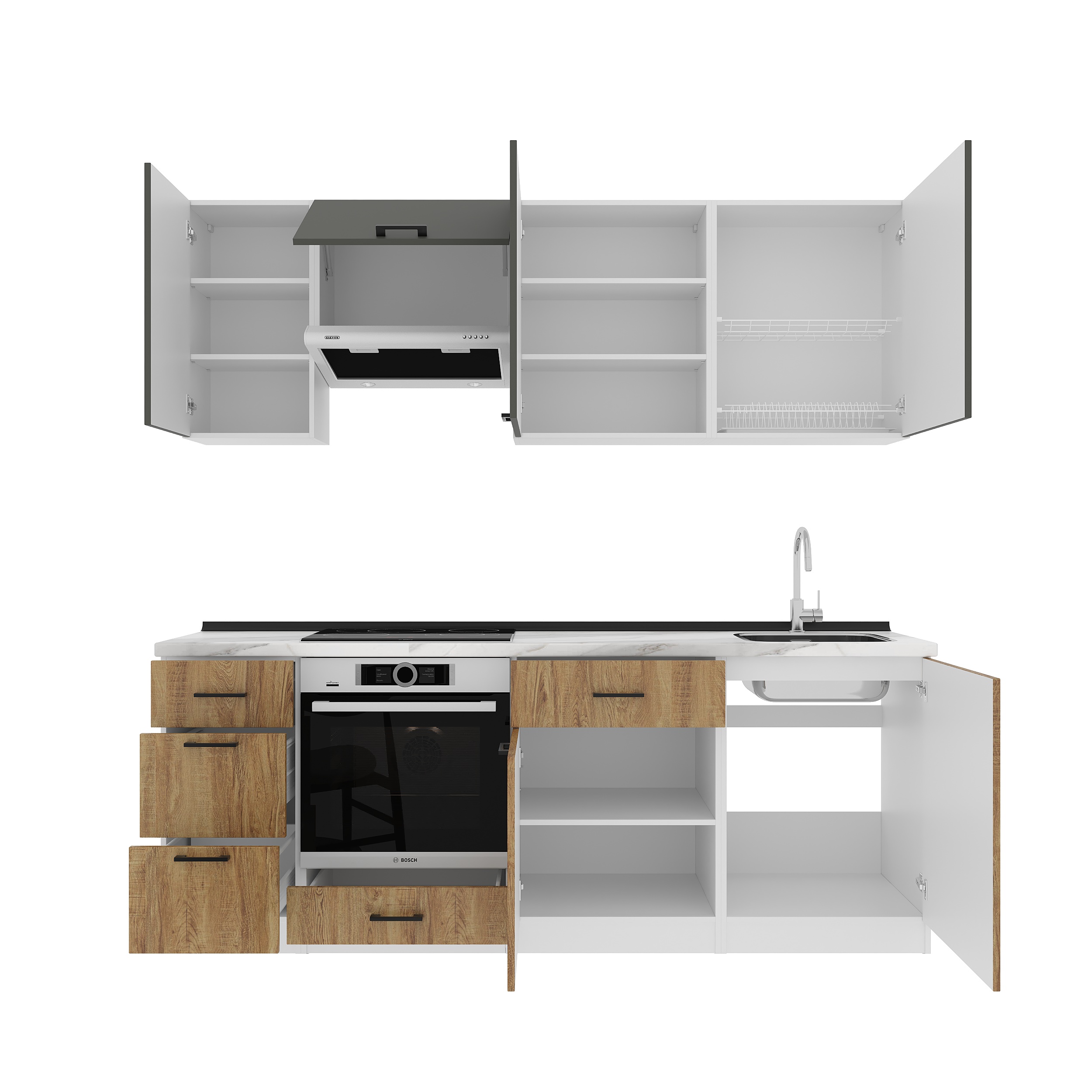 Set bucătărie: Simona "A" Modern, Marmură, 220 cm