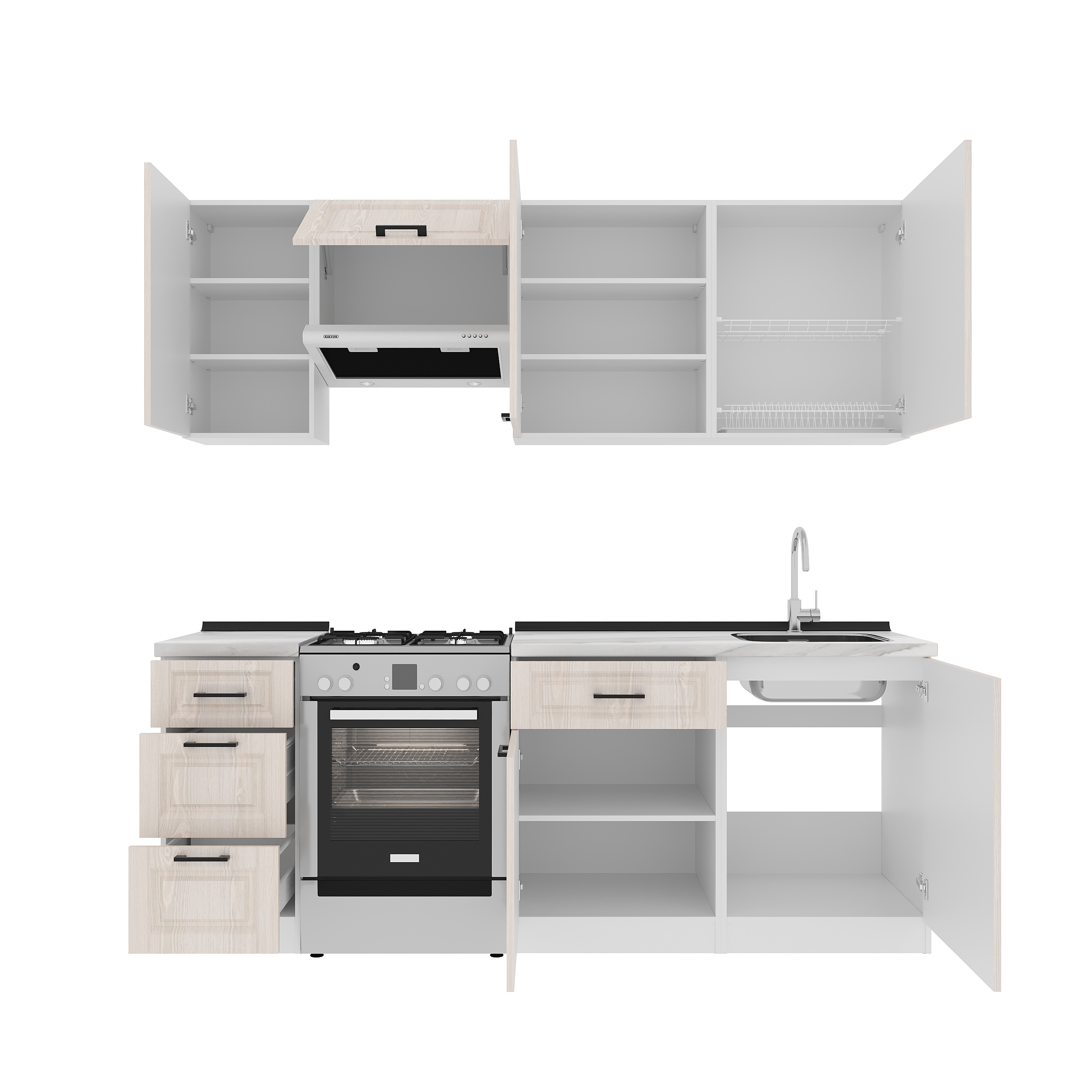 Set bucătărie: Simona "B" Classic, Marmură, 220 cm