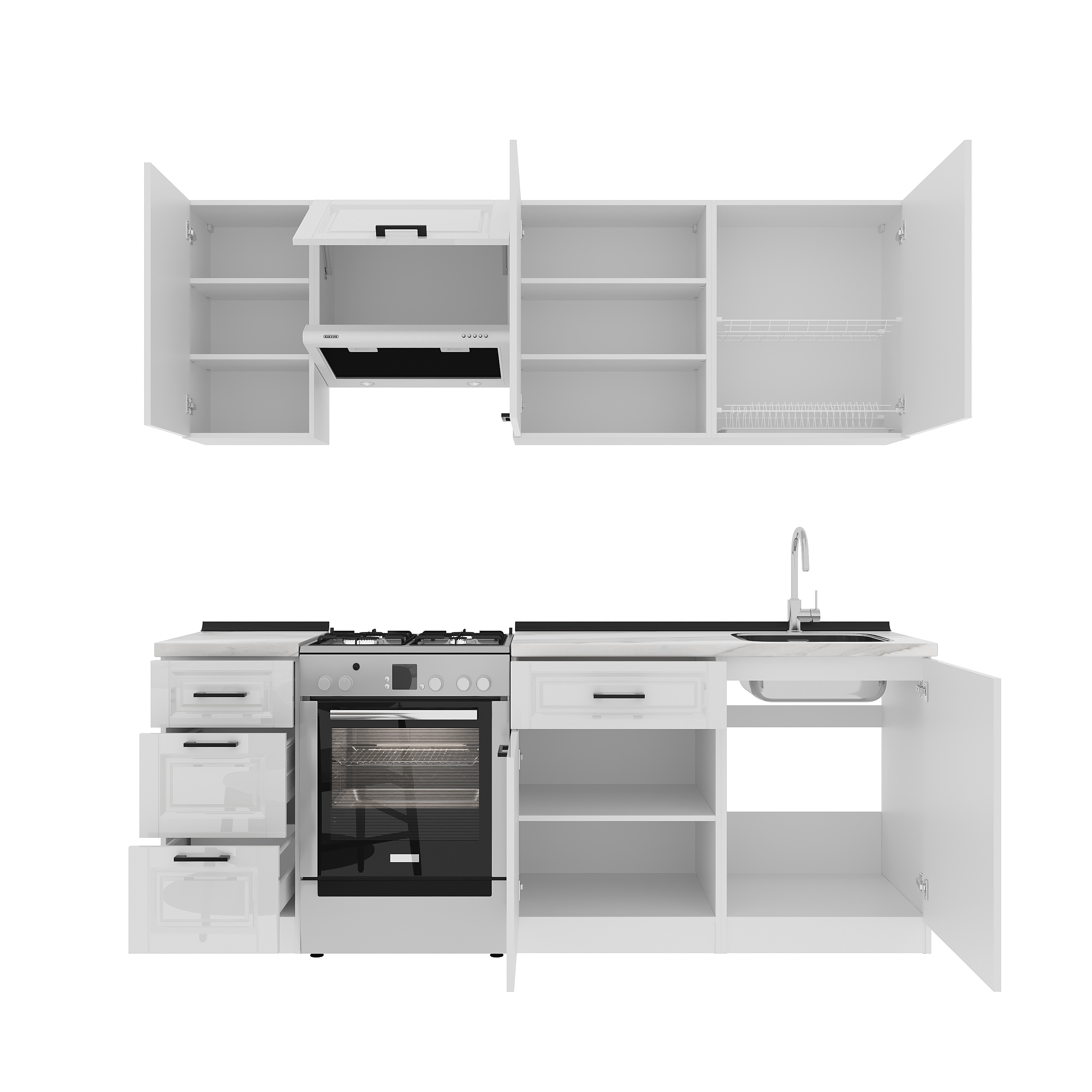 Set bucătărie: Simona "B" Classic, Marmură, 220 cm