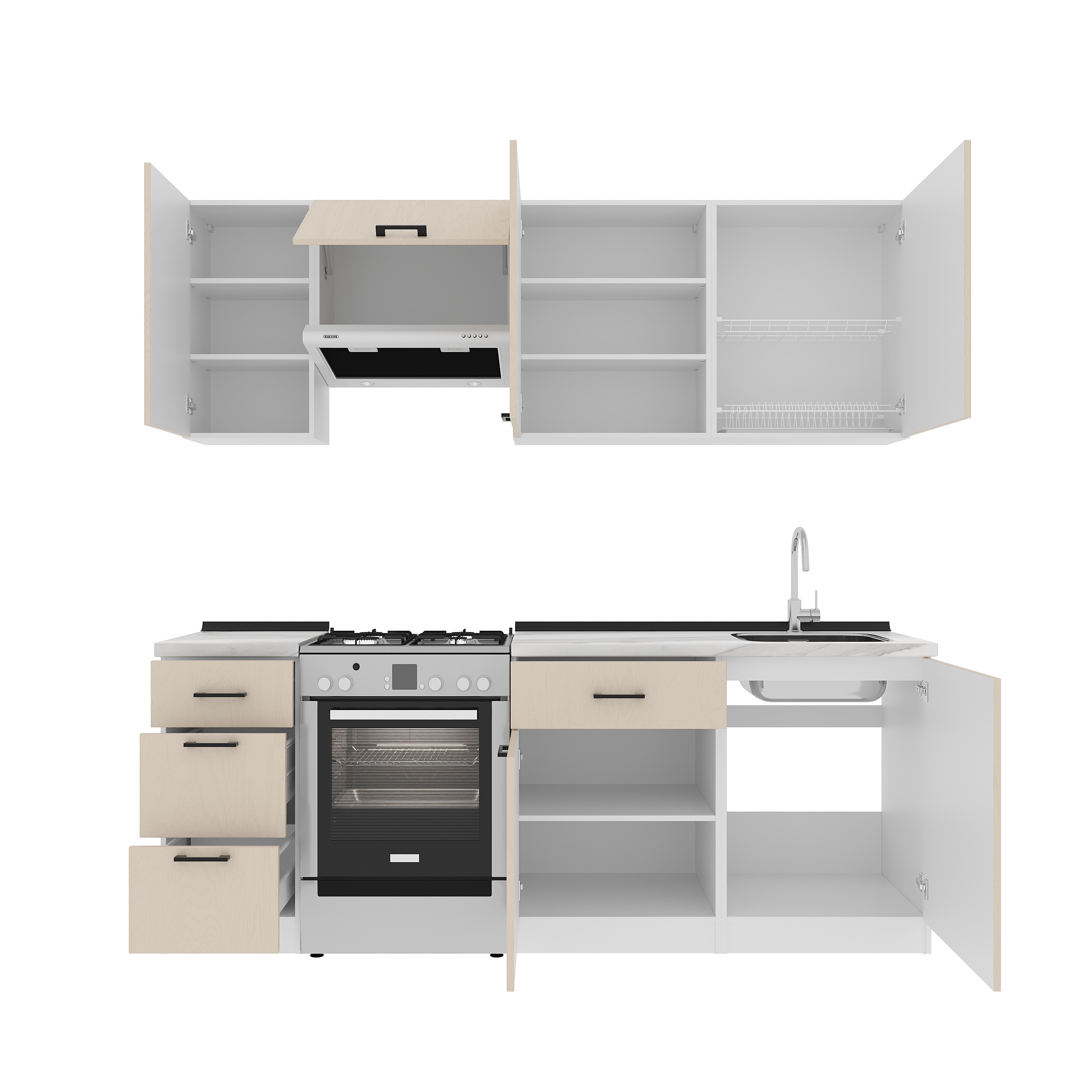 Set bucătărie: Simona "B" Modern, Marmură, 220 cm