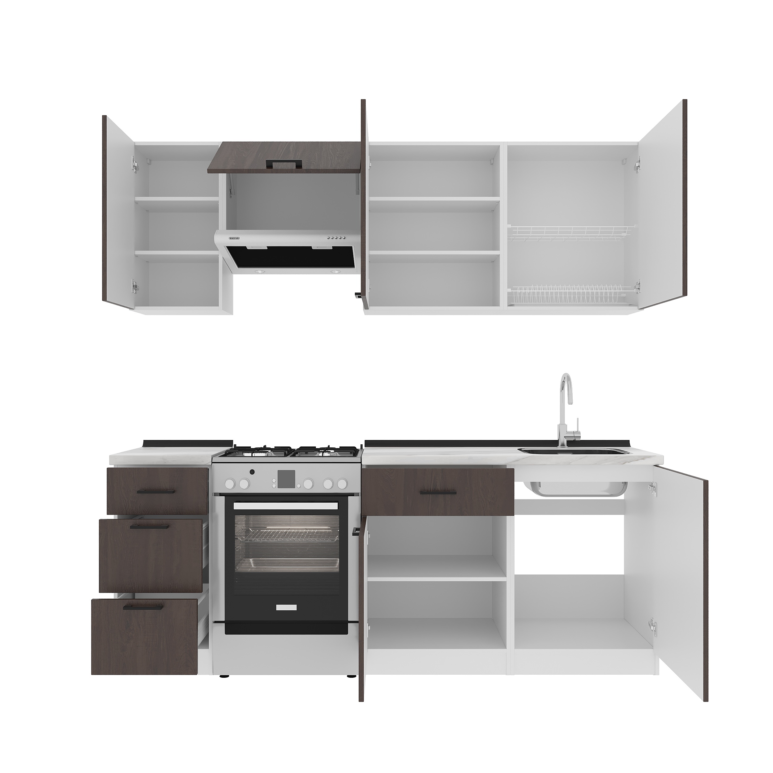 Set bucătărie: Simona "B" Modern, Marmură, 220 cm