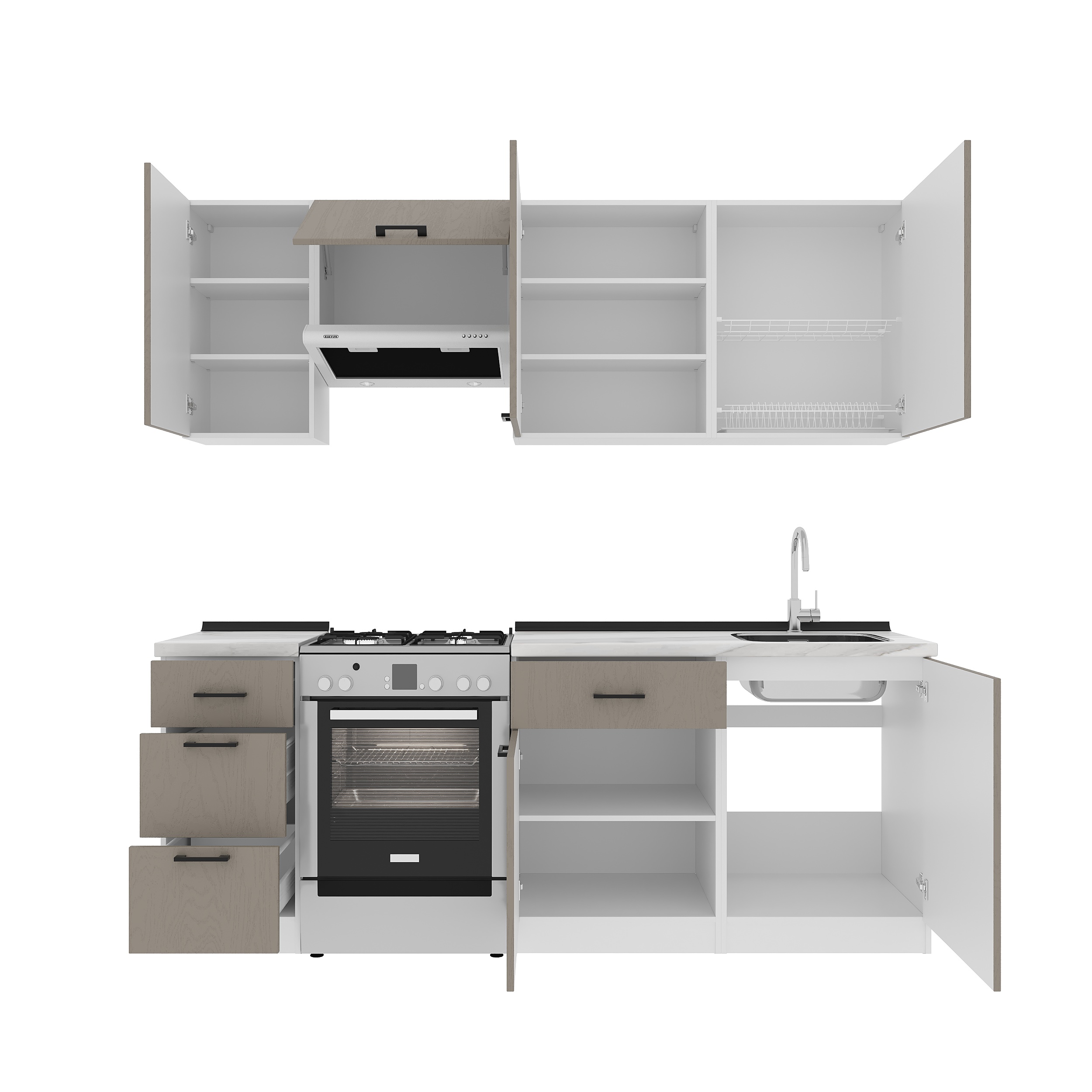 Set bucătărie: Simona "B" Modern, Marmură, 220 cm