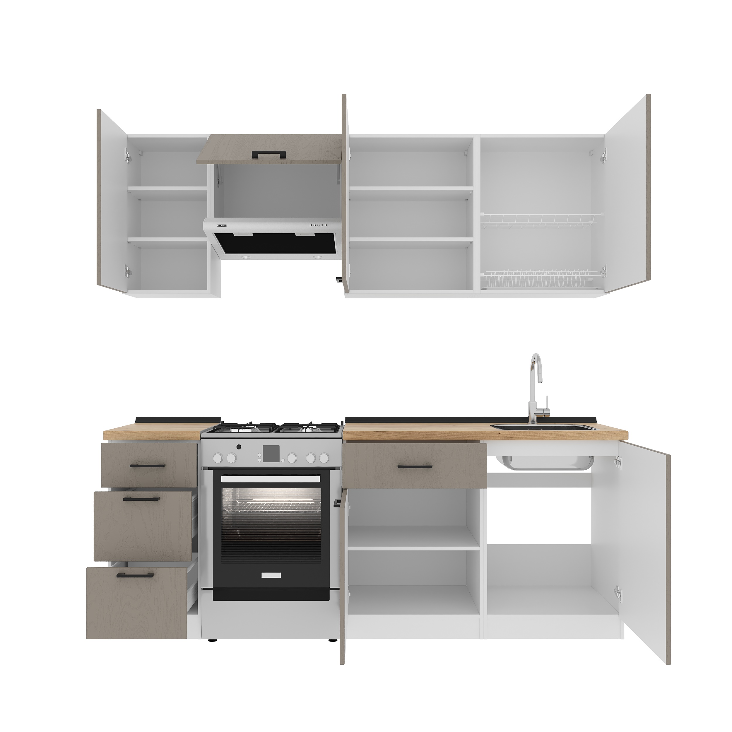 Set bucătărie: Simona "B" Modern, Marmură, 220 cm