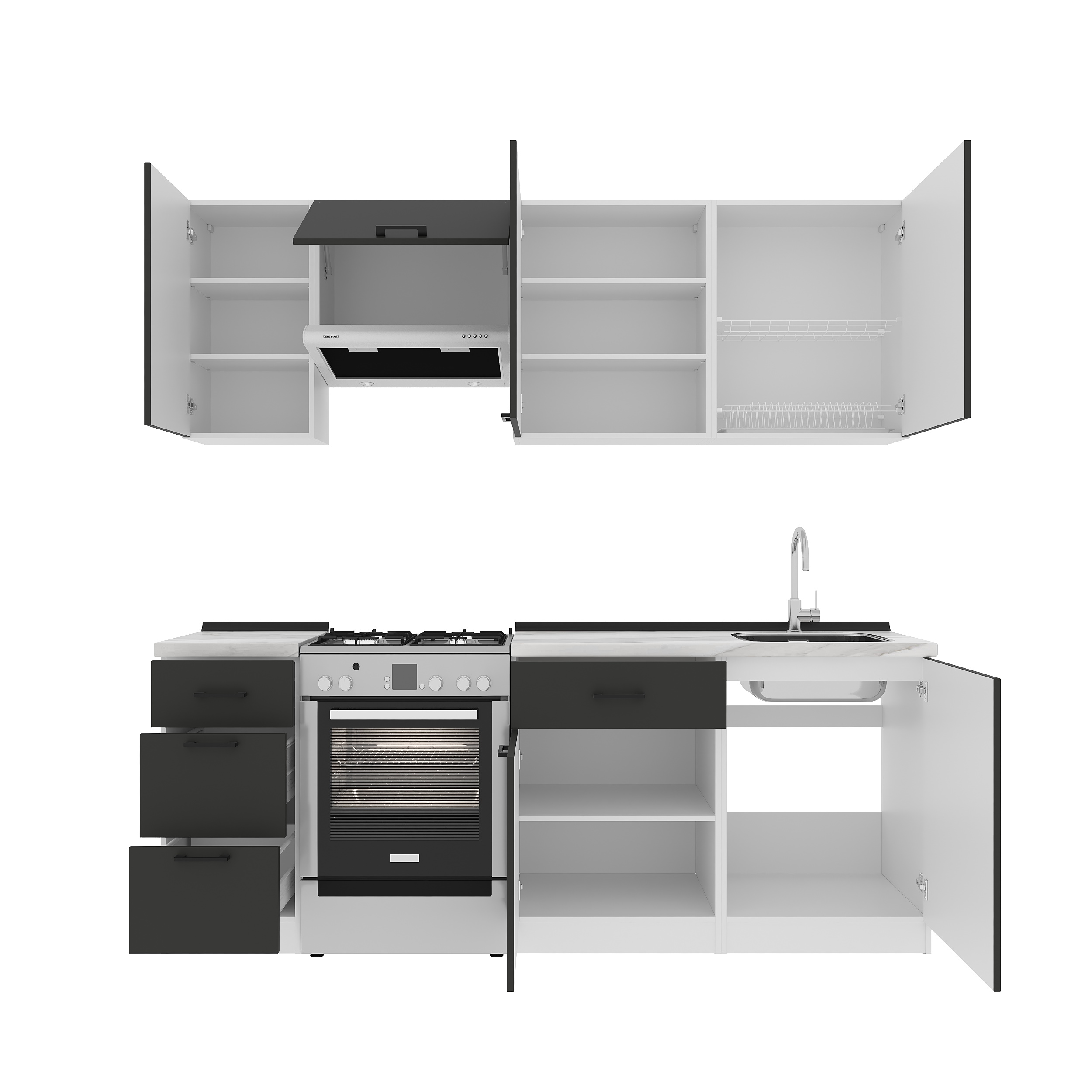 Set bucătărie: Simona "B" Modern, Marmură, 220 cm