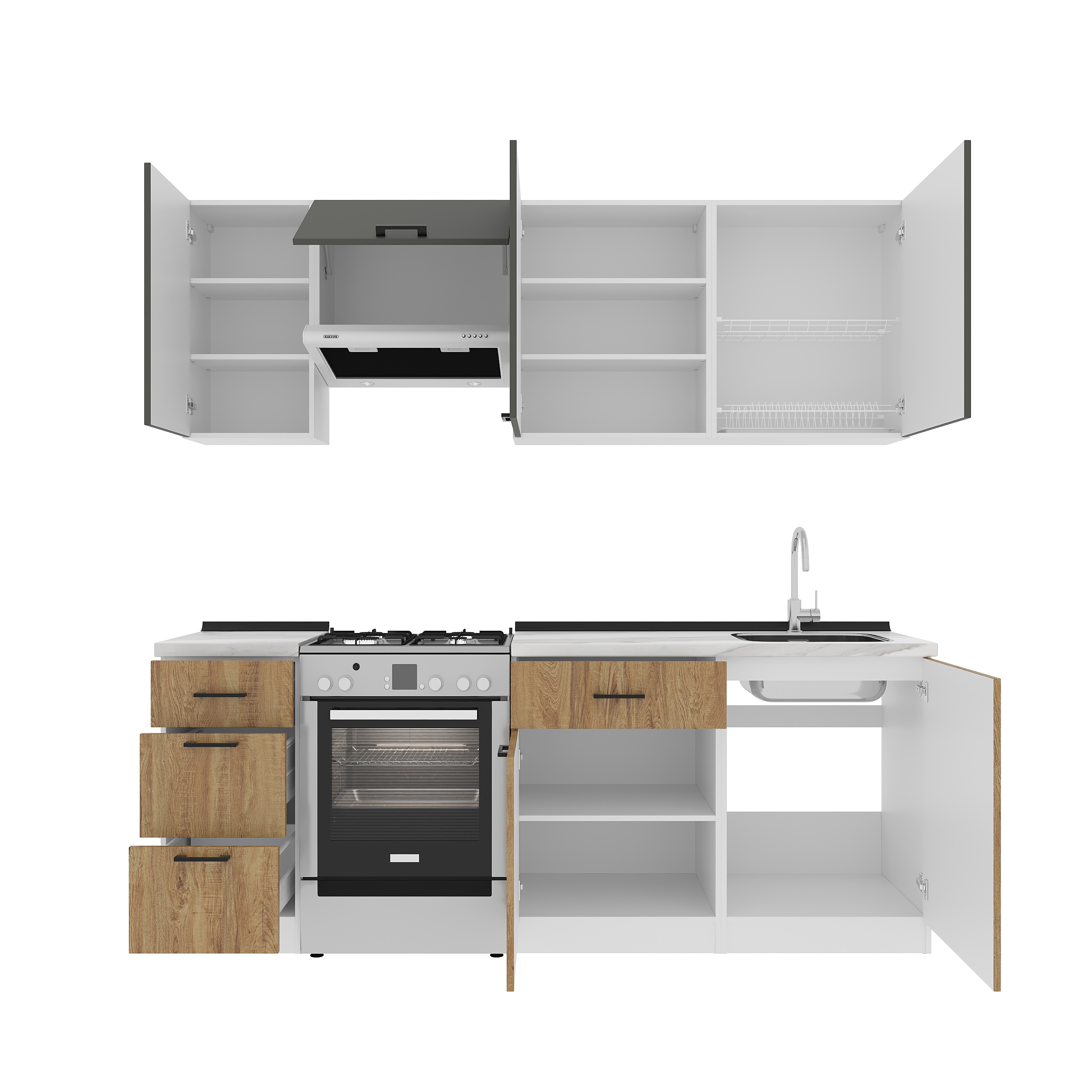 Set bucătărie: Simona "B" Modern, Marmură, 220 cm