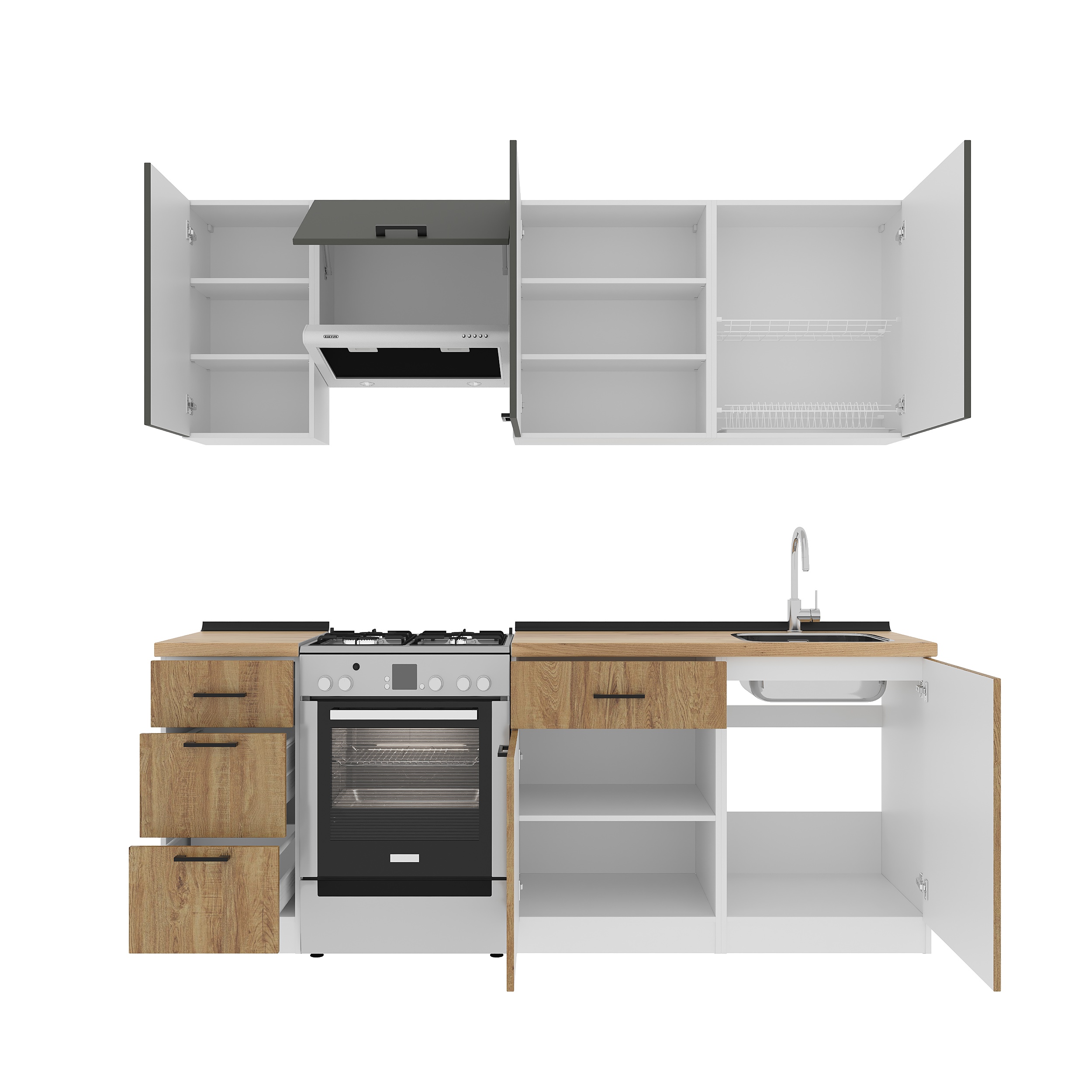Set bucătărie: Simona "B" Modern, Marmură, 220 cm