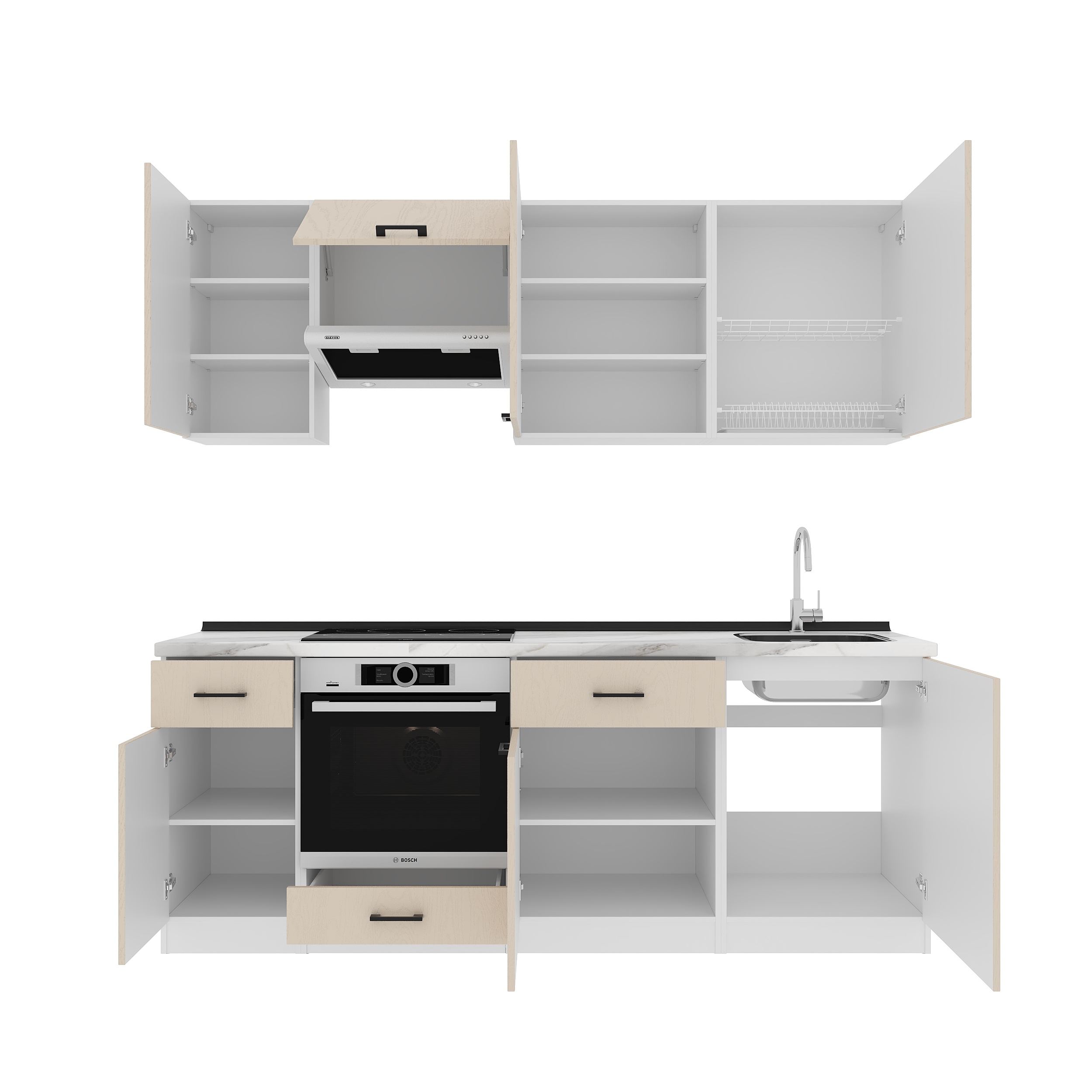 Set bucătărie: Simona "C" Modern, Marmură, 220 cm