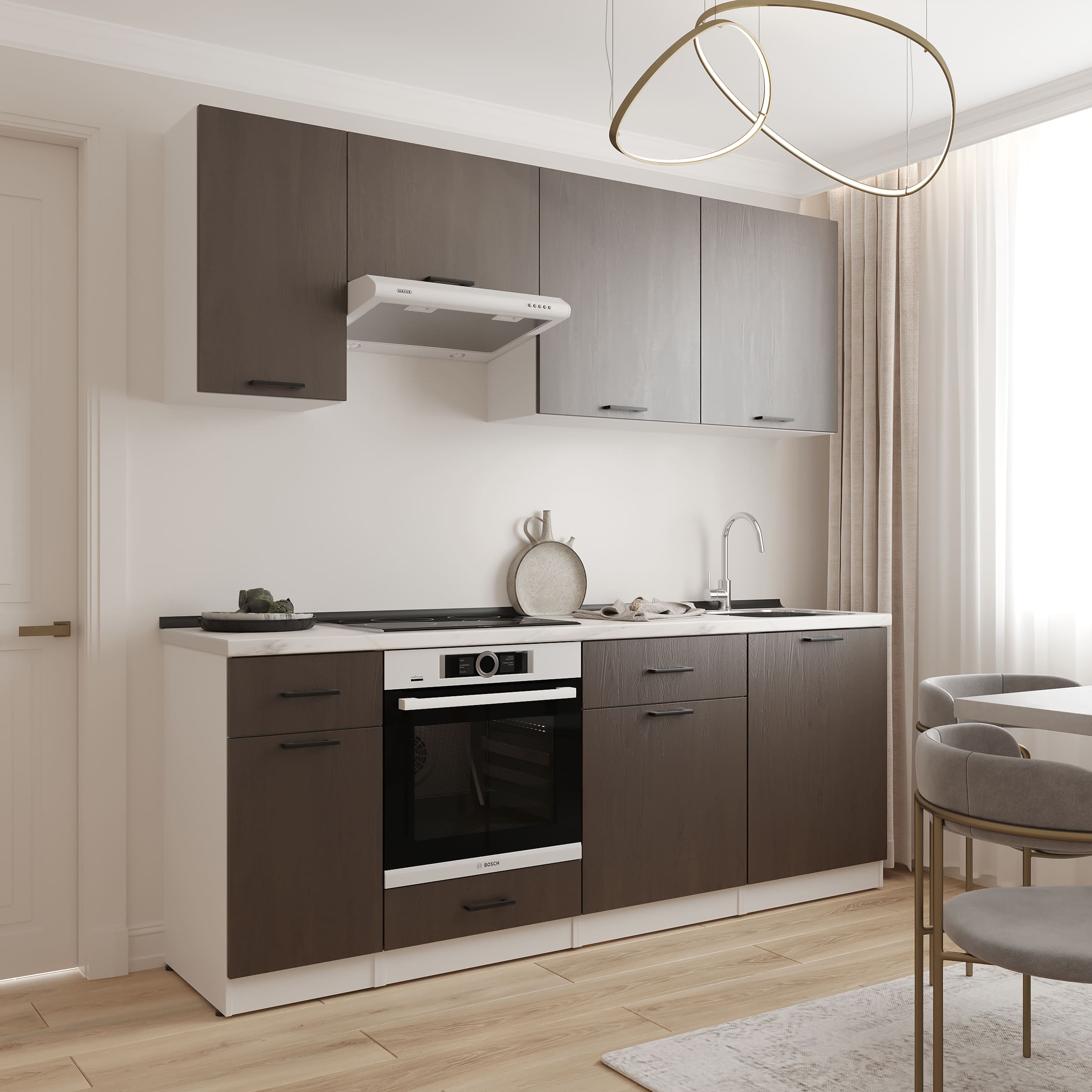 Kitchen: Simona "C" Modern, Marble, 220 cm