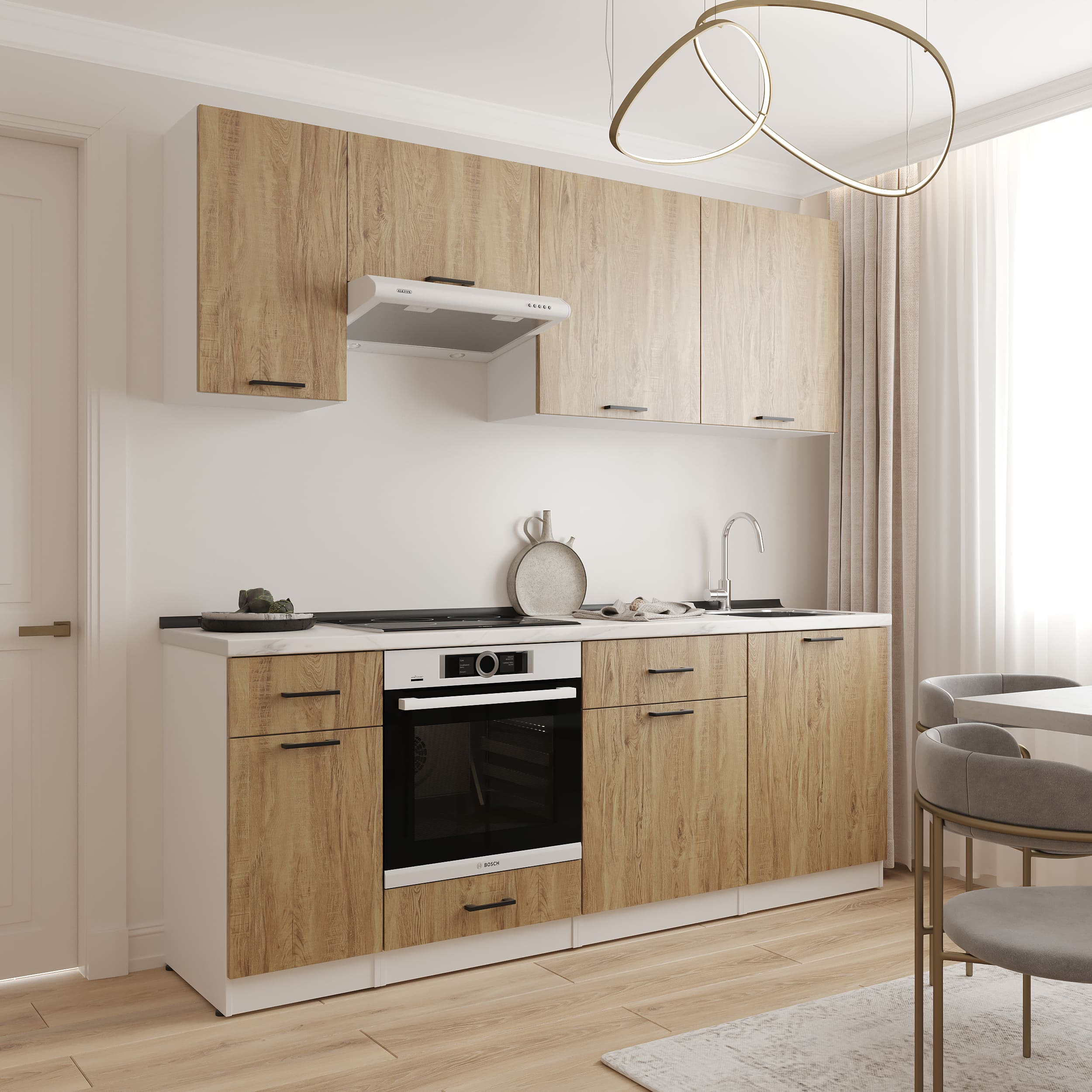 Kitchen: Simona "C" Modern, Marble, 220 cm