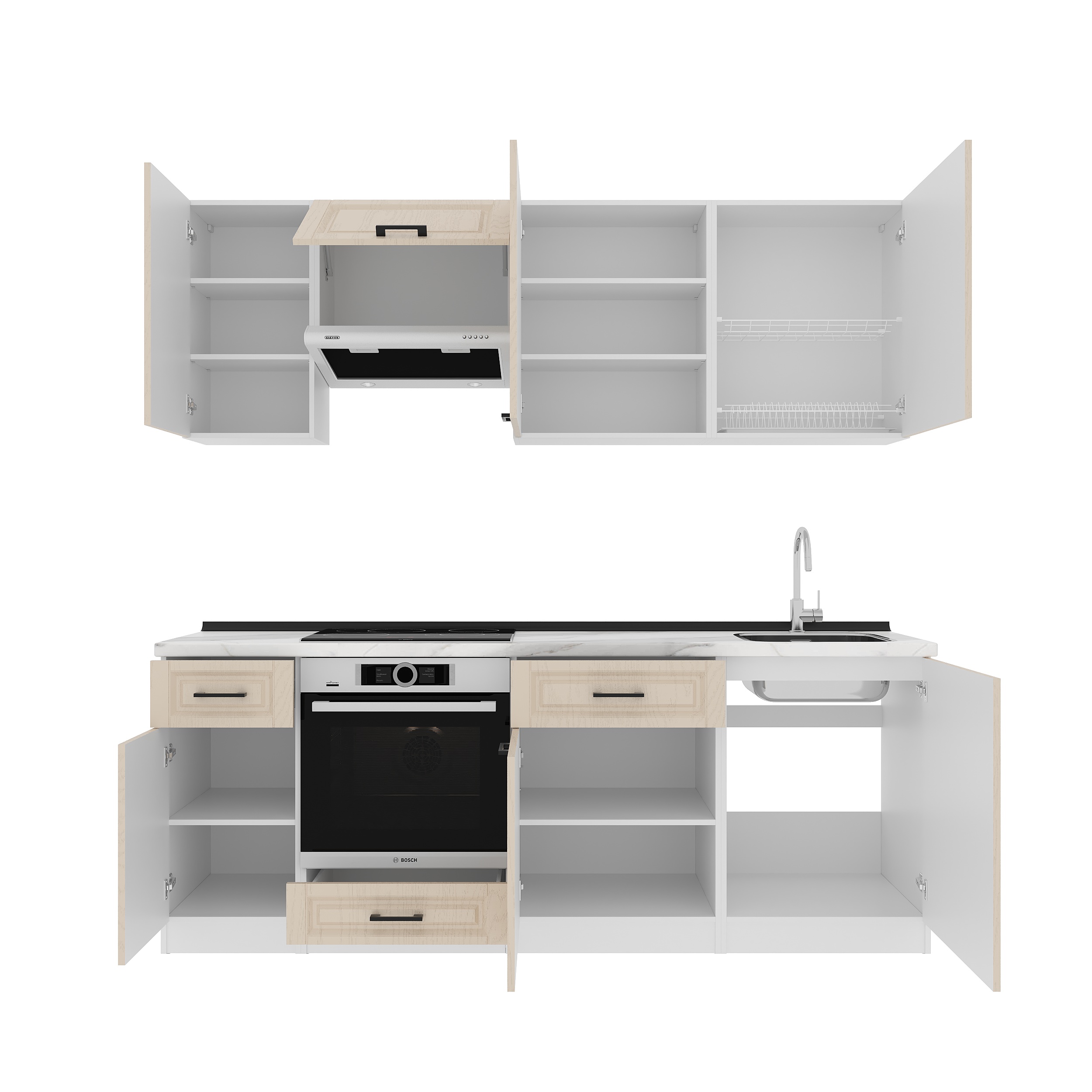Kitchen: Simona "C" Classic, Marble, 220 cm